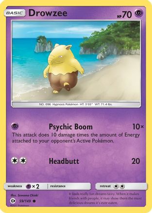 Drowzee 059/149 - SM Base Set Reverse Holofoil