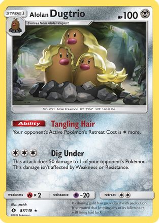 Alolan Dugtrio 087/149 - SM Base Set Reverse Holofoil