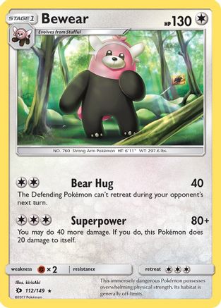 Bewear 112/149 - SM Base Set Reverse Holofoil