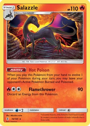 Salazzle 016/145 - SM  Guardians Rising Reverse Holofoil