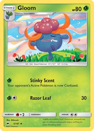 Gloom 005/147 - SM  Burning Shadows Reverse Holofoil