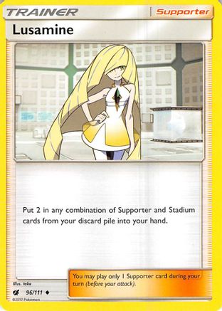 Lusamine 096/111 - SM  Crimson Invasion Reverse Holofoil