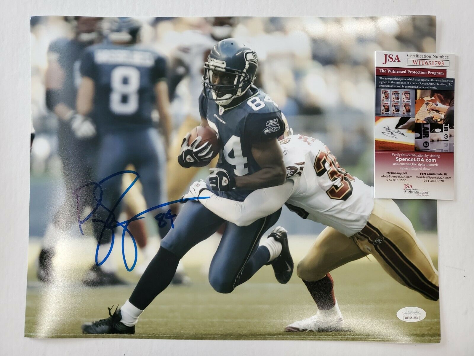 SEATTLE SEAHAWKS BOBBY ENGRAM AUTOGRAPHED SIGNED 11x14 PHOTO JSA  COA