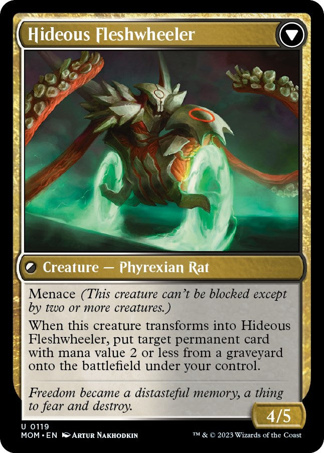 Nezumi Freewheeler // Hideous Fleshwheeler (MOM-119) - March of the Machine Foil
