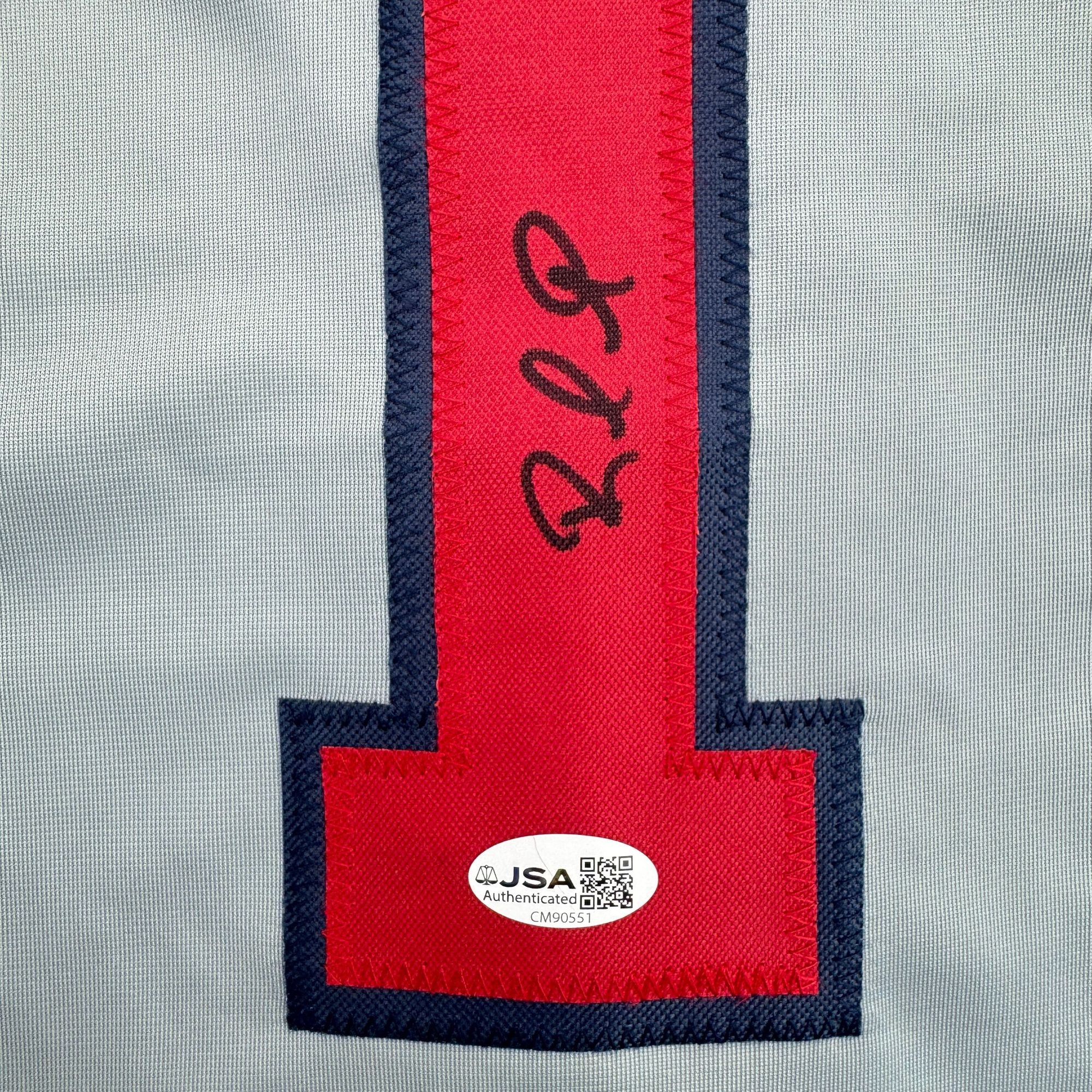 Autographed/Signed Rafael Furcal Atlanta Grey Baseball Jersey JSA COA