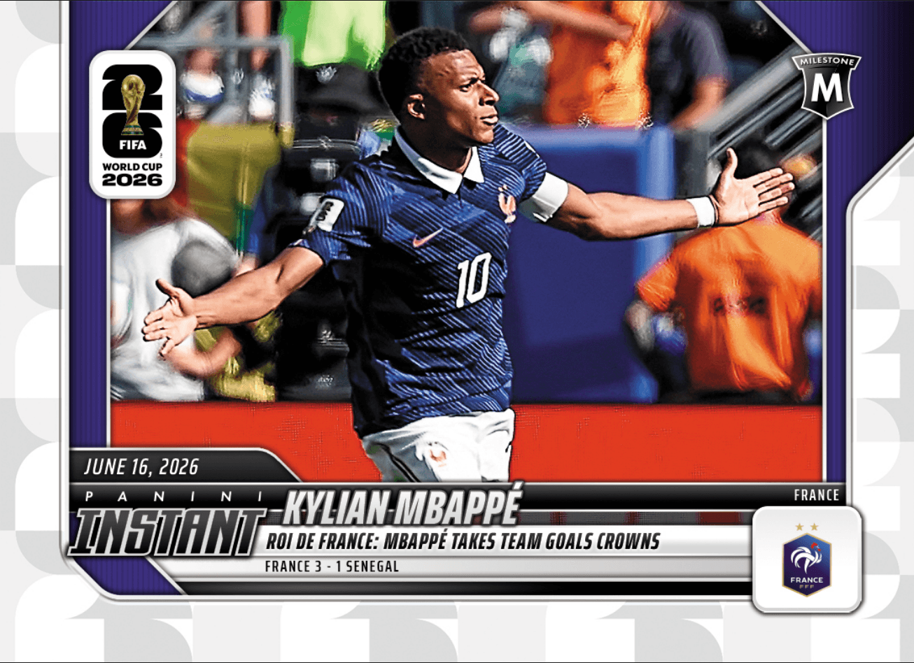 2026 Panini Instant FIFA World Cup Kylian Mbappe #40 Roi De France: Mbappe Takes Team Goals Crown France Soccer Card