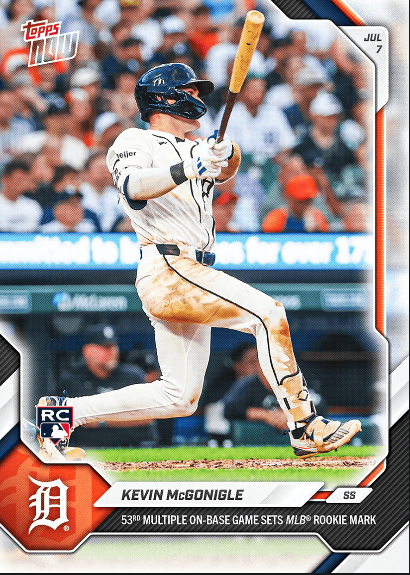 2026 Topps Now Kevin McGonigle #427 53rd Multiple On Base Game Sets MLB Rookie Mark Detroit Tigers Rookie RC Baseball Card