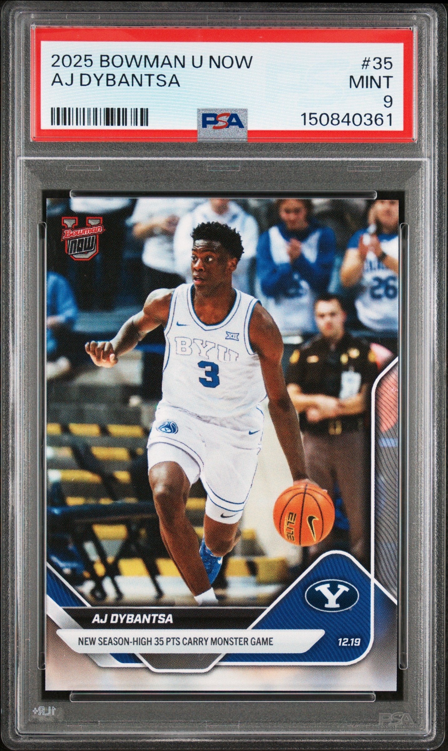 Graded 2025 Topps Bowman U Now AJ Dybantsa #35 Rookie RC Basketball Card PSA 9 Mint