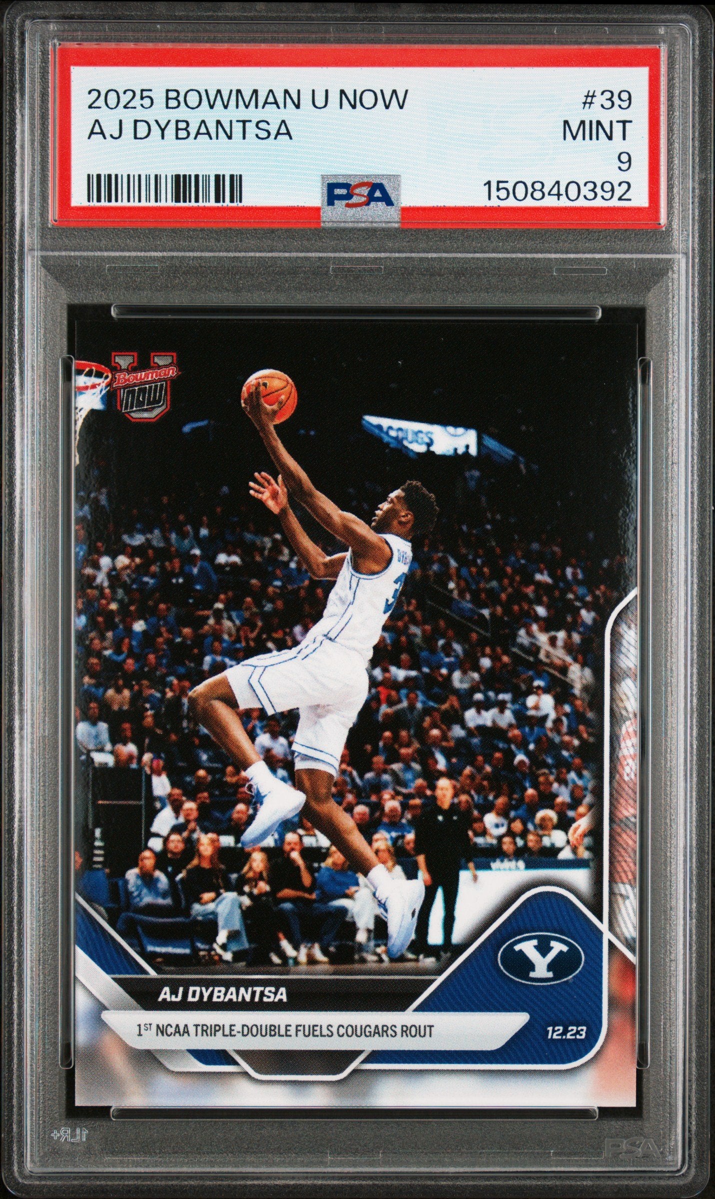 Graded 2025 Topps Bowman U Now AJ Dybantsa #39 Rookie RC Basketball Card PSA 9 Mint