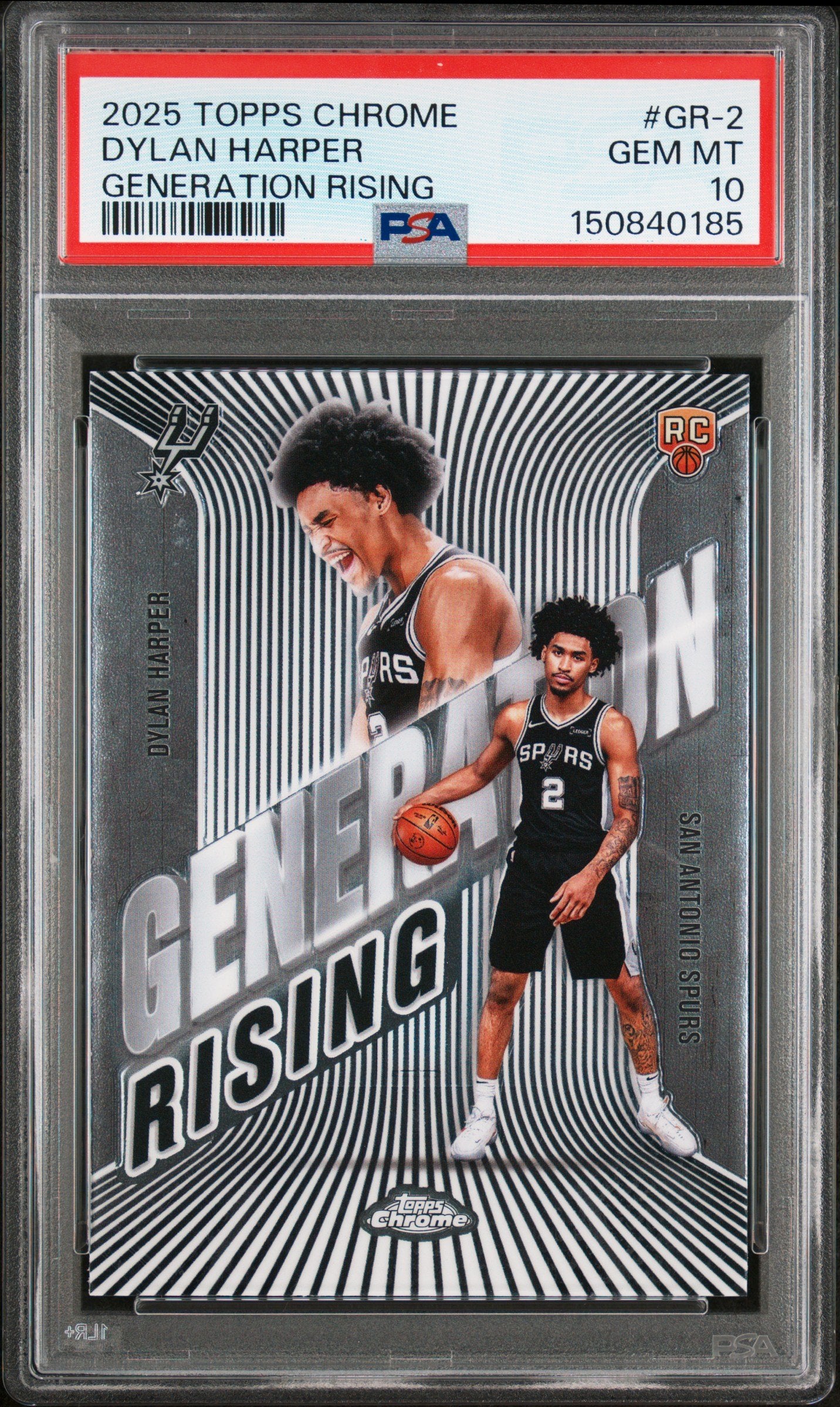 Graded 2025 Topps Chrome Dylan Harper #GR2 Generation Rising Rookie RC Basketball Card PSA 10 Gem Mint