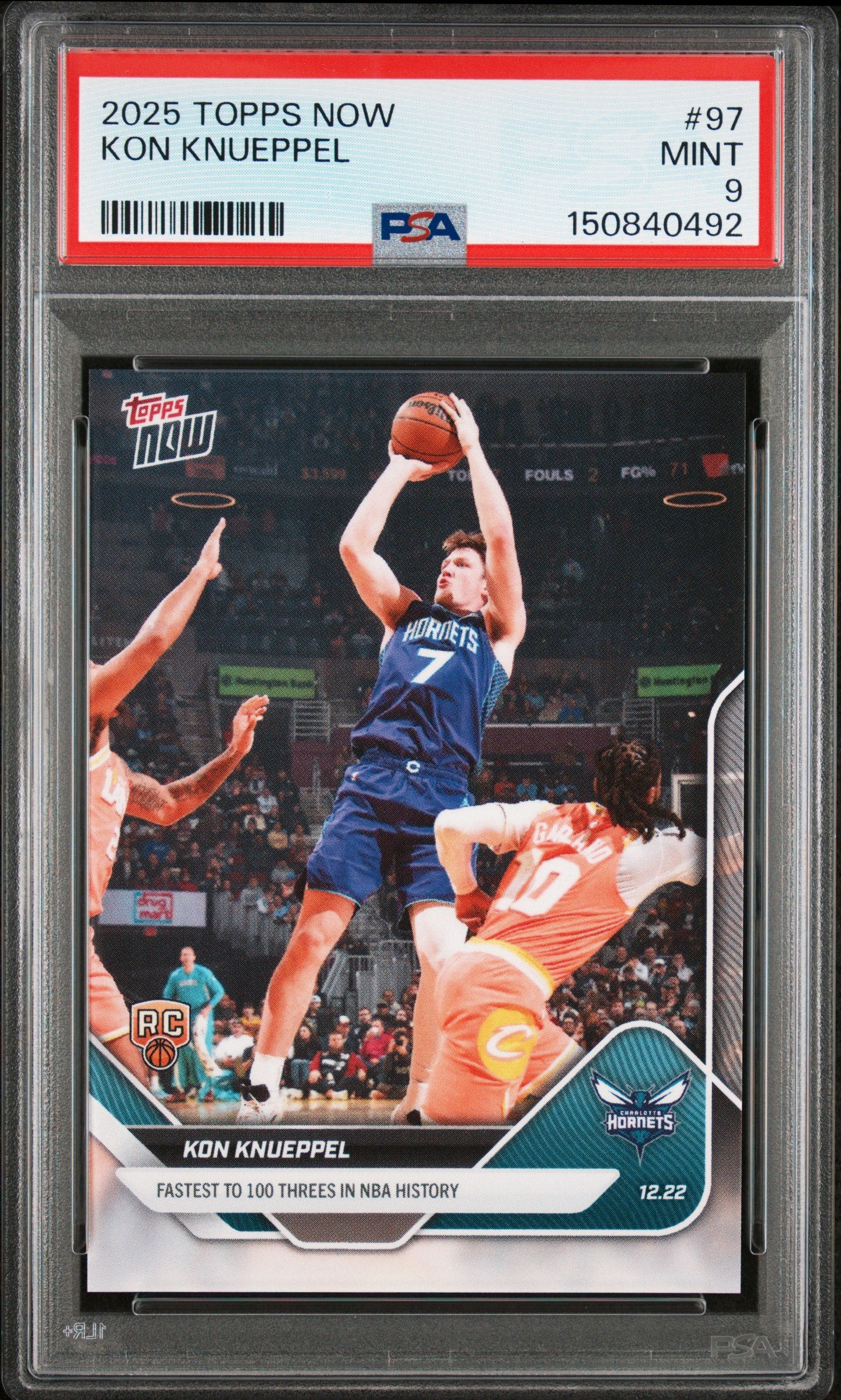 Graded 2025 Topps Now Kon Knueppel #97 Rookie RC Basketball Card PSA 9 Mint