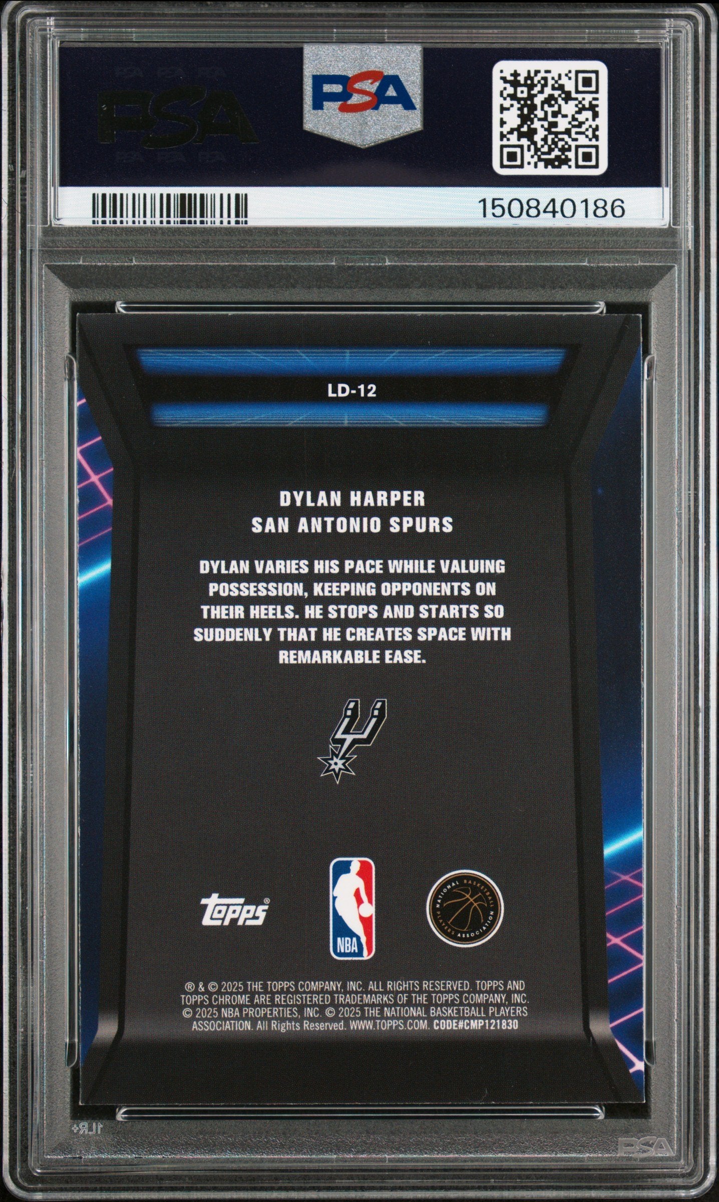 Graded 2025 Topps Chrome Dylan Harper #LD12 Loading  Rookie RC Basketball Card PSA 7 Near Mint