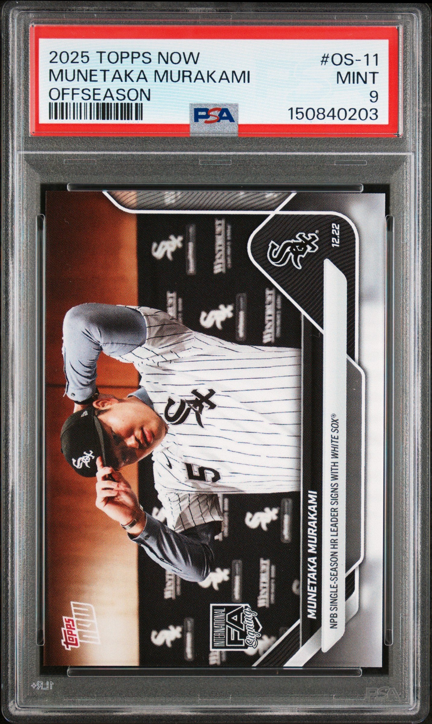 Graded 2025 Topps Now Munetaka Murakami #OS11 Rookie RC Baseball Card PSA 9 Mint