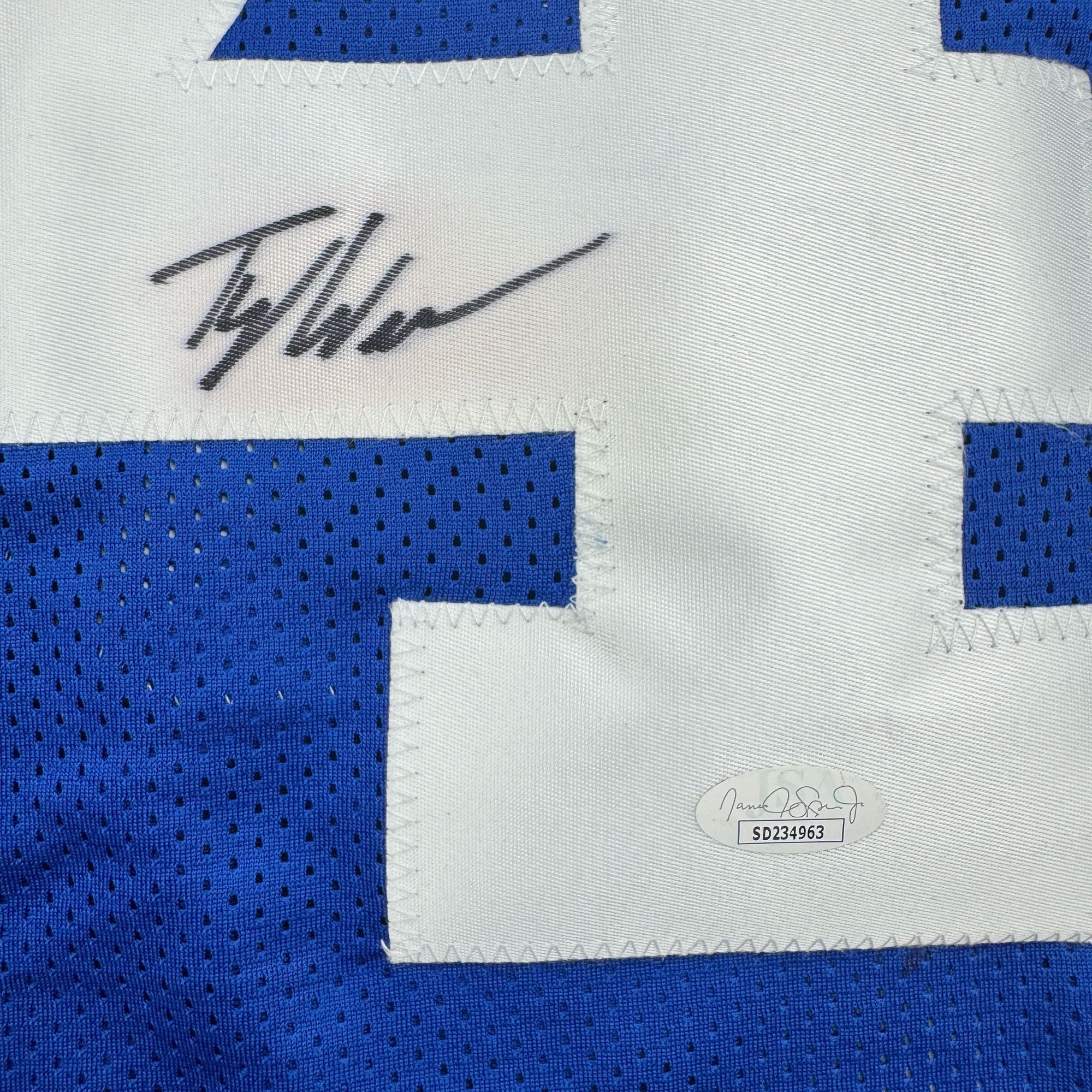 Autographed/Signed Tyler Warren Indianapolis Blue Football Jersey JSA COA