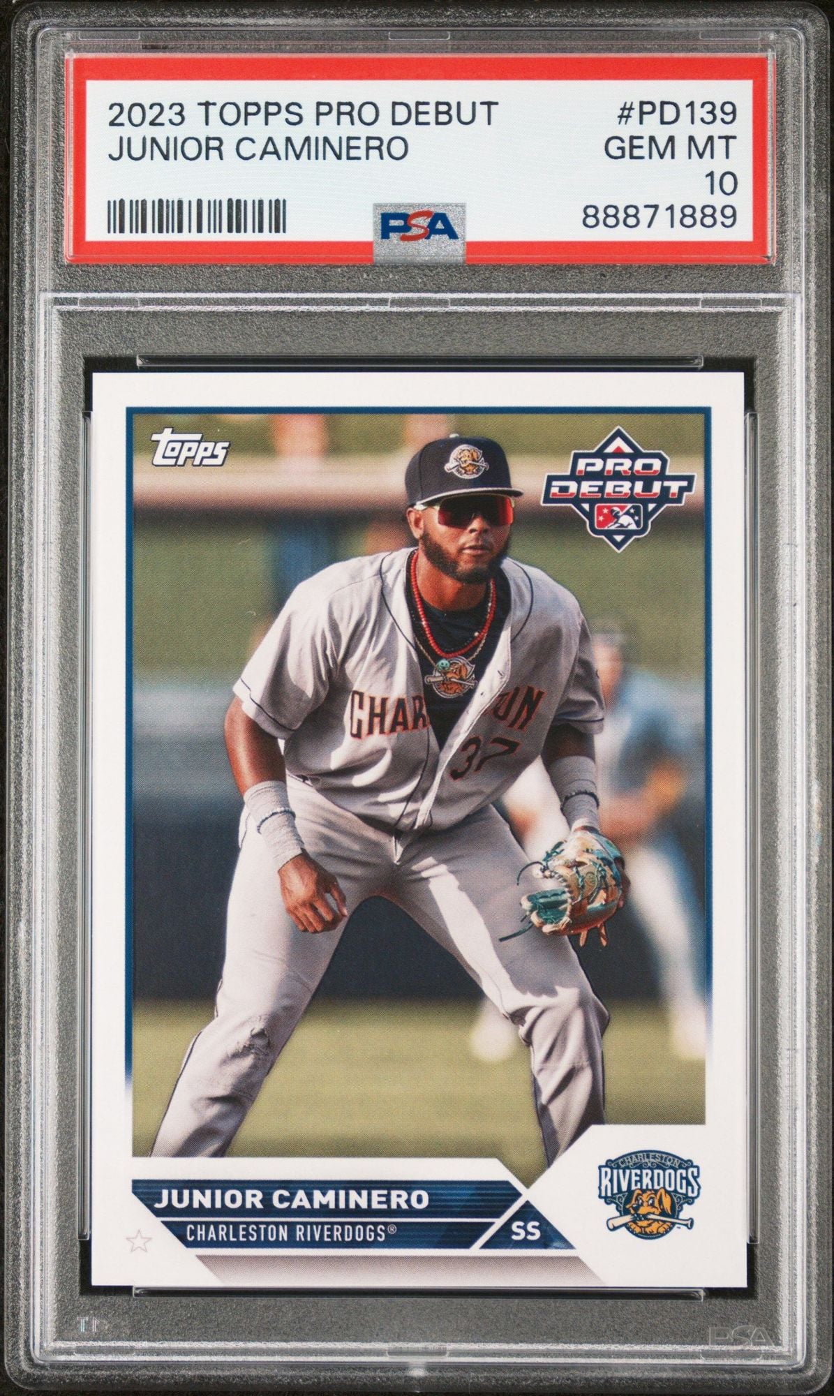 Graded 2023 Topps Pro Debut Junior Caminero #PD139 Rookie RC Baseball Card PSA 10 Gem Mint