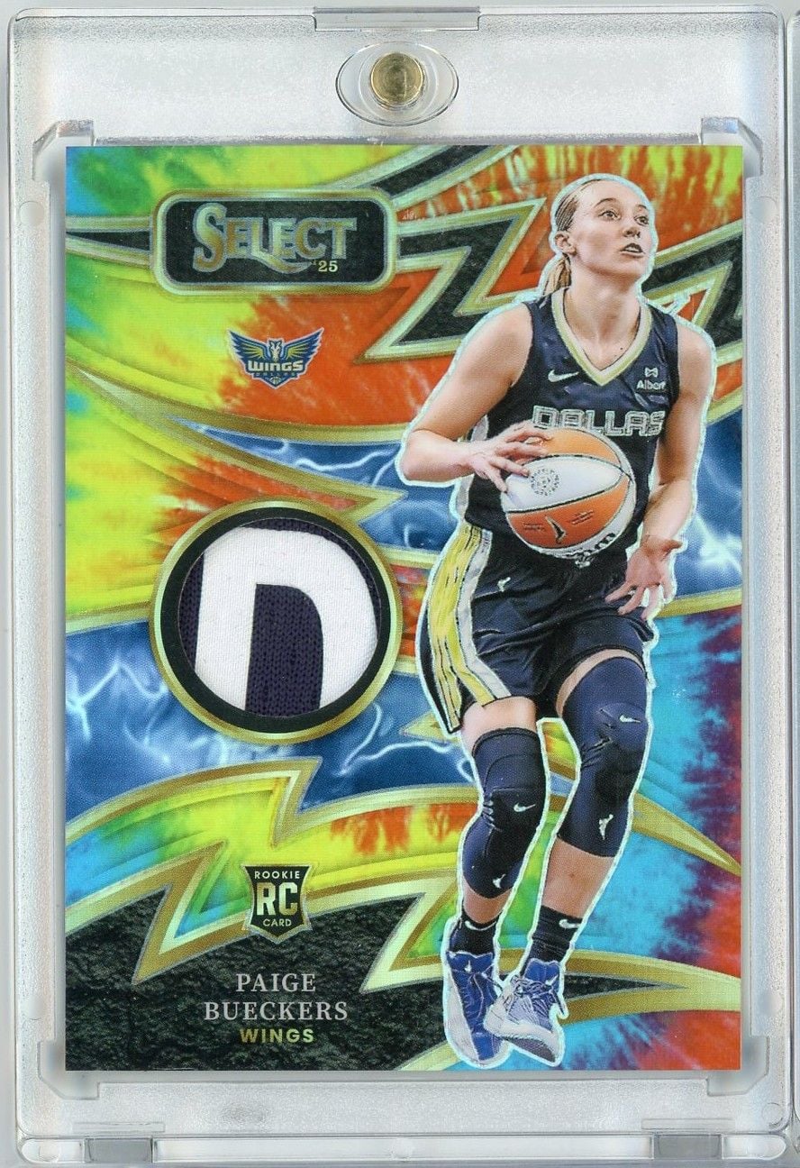 2025 Panini Select WNBA Paige Bueckers #SP-PB Tie Dye Sparks Relic /25 Rookie RC Basketball Card