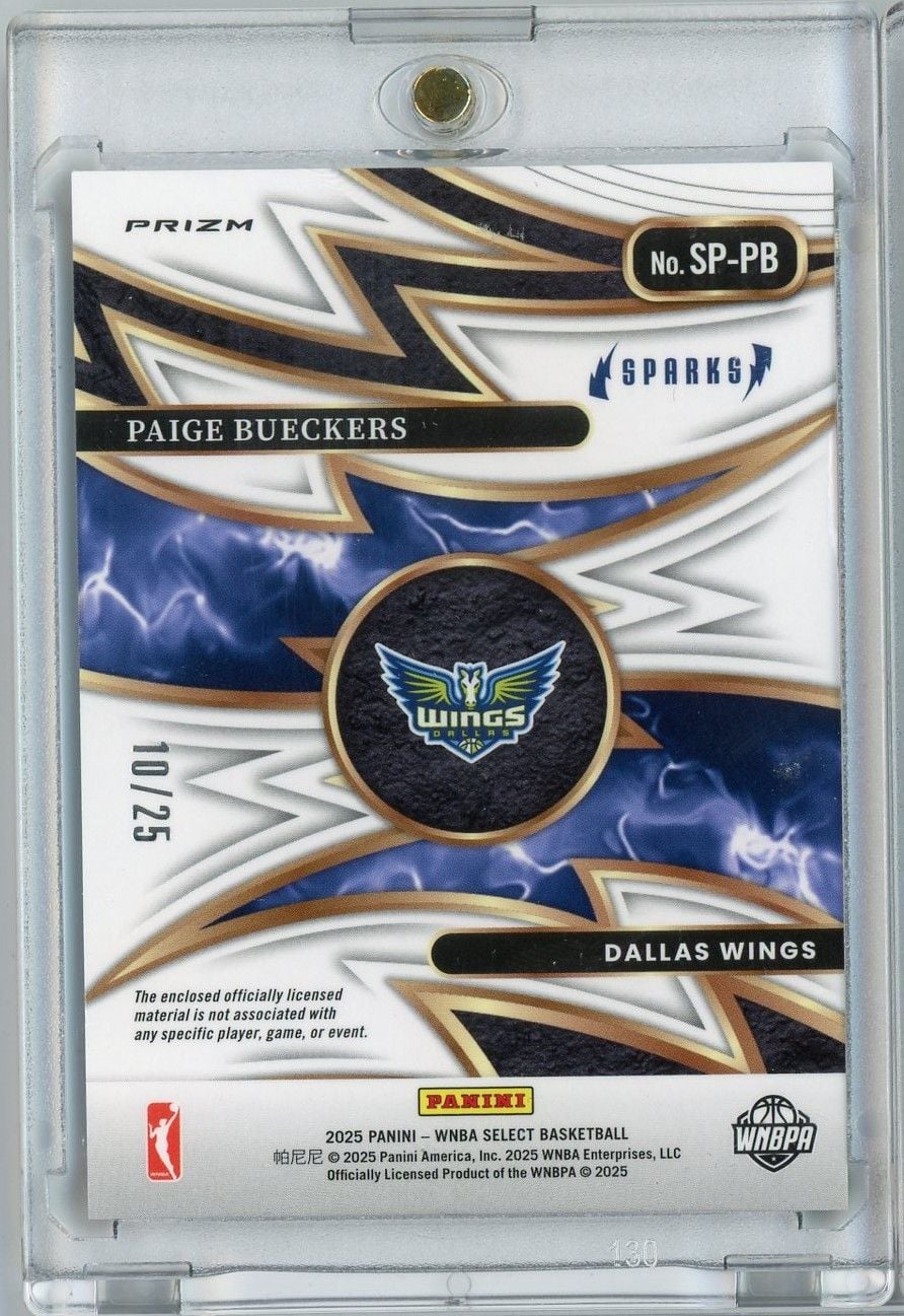 2025 Panini Select WNBA Paige Bueckers #SP-PB Tie Dye Sparks Relic /25 Rookie RC Basketball Card