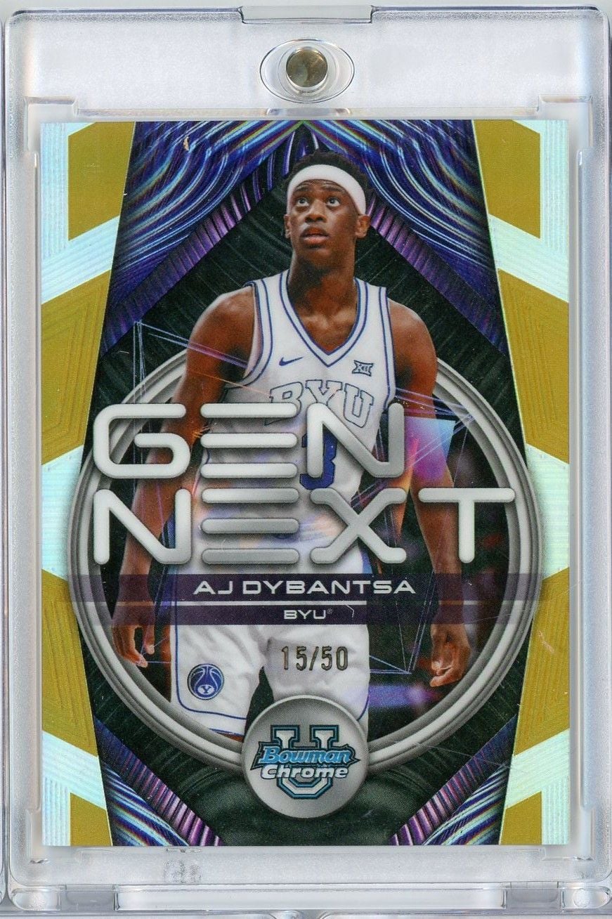2025 Topps Bowman U Chrome AJ Dybantsa #GN1 Gen Next Gold /50 BYU Cougars Rookie RC Basketball Card