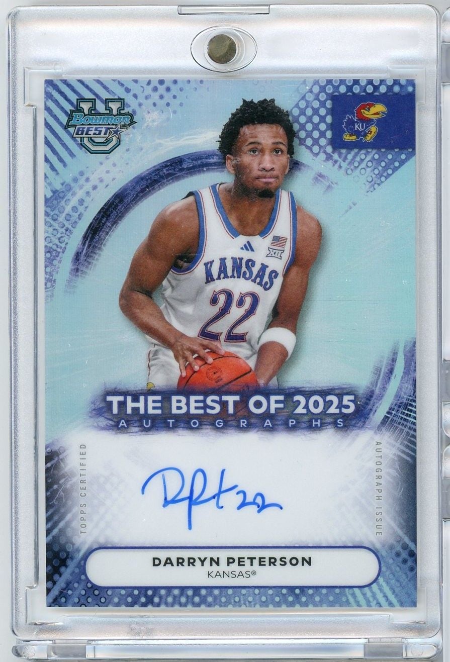 2025 Topps Bowman U Best Darryn Peterson #BADP The Best of 2025 Refractor Autographs Rookie RC Basketball Card