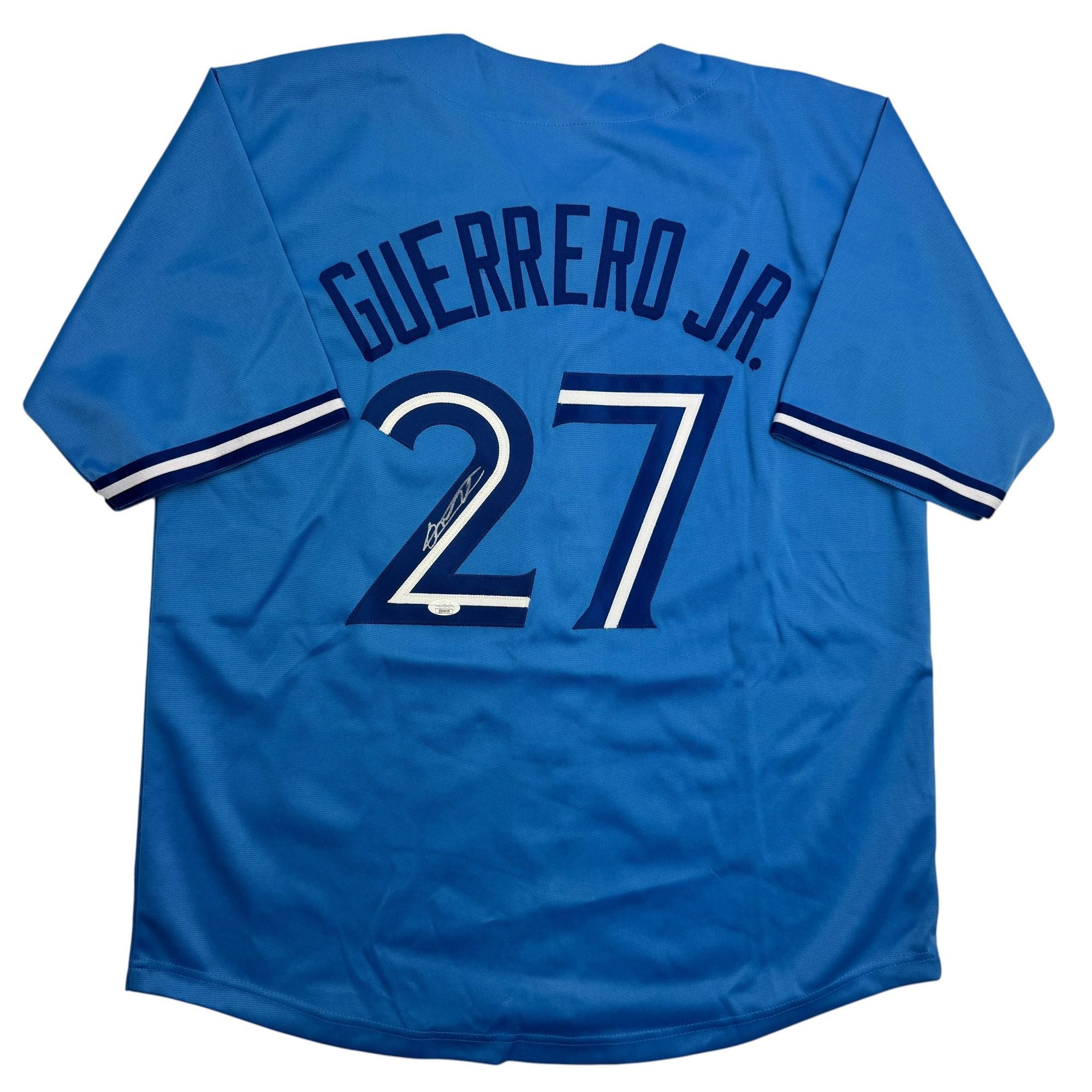 Autographed/Signed Vladimir Guerrero Jr. Toronto Light Blue Baseball Jersey JSA COA