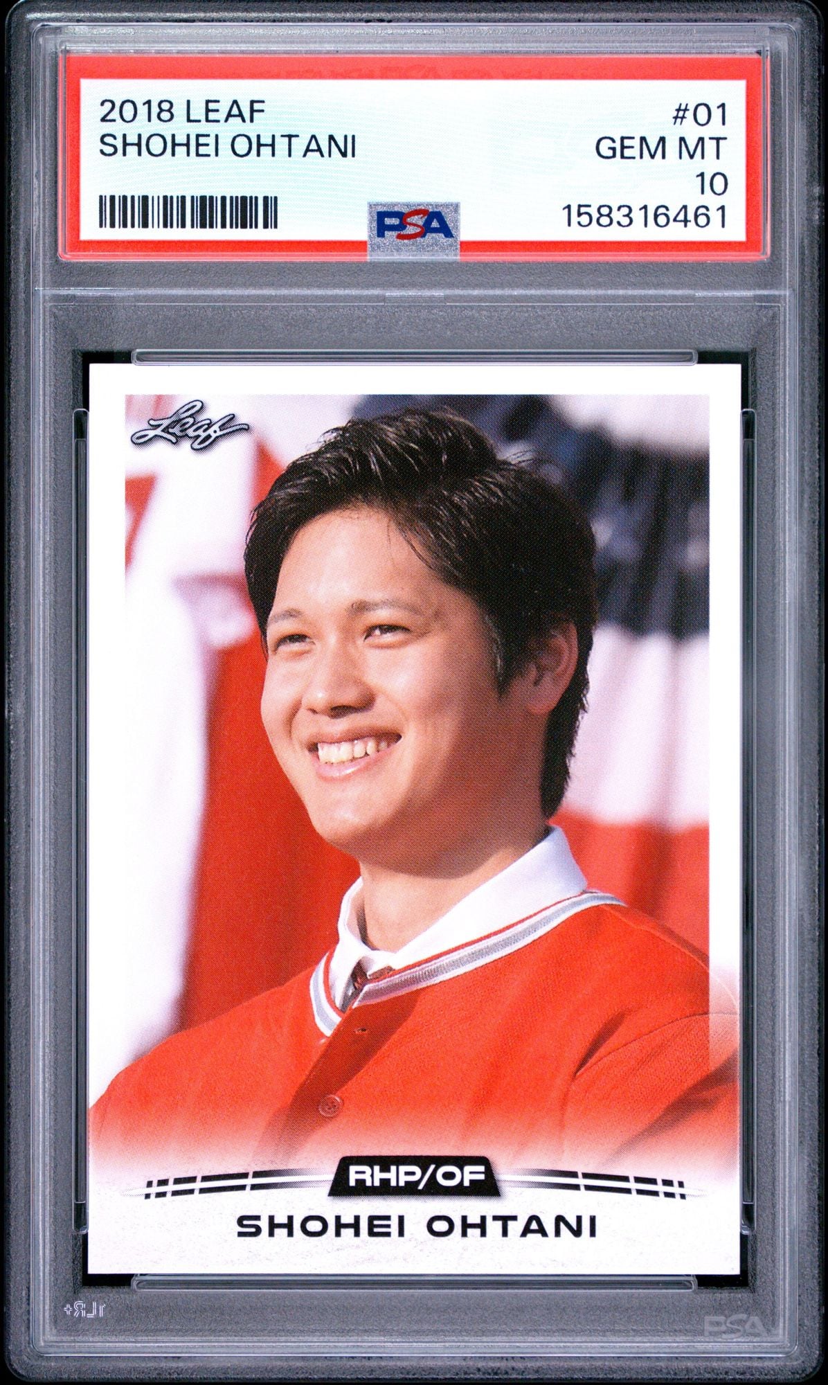 Graded 2018 Leaf Shohei Ohtani #01 Retail Rookie RC Baseball Card PSA 10 Gem Mint
