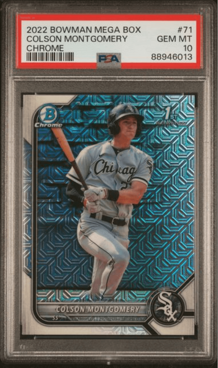 Graded 2022 Topps Bowman Mega Box Colson Montgomery #71 Chrome Rookie RC Baseball Card PSA 10 Gem Mint