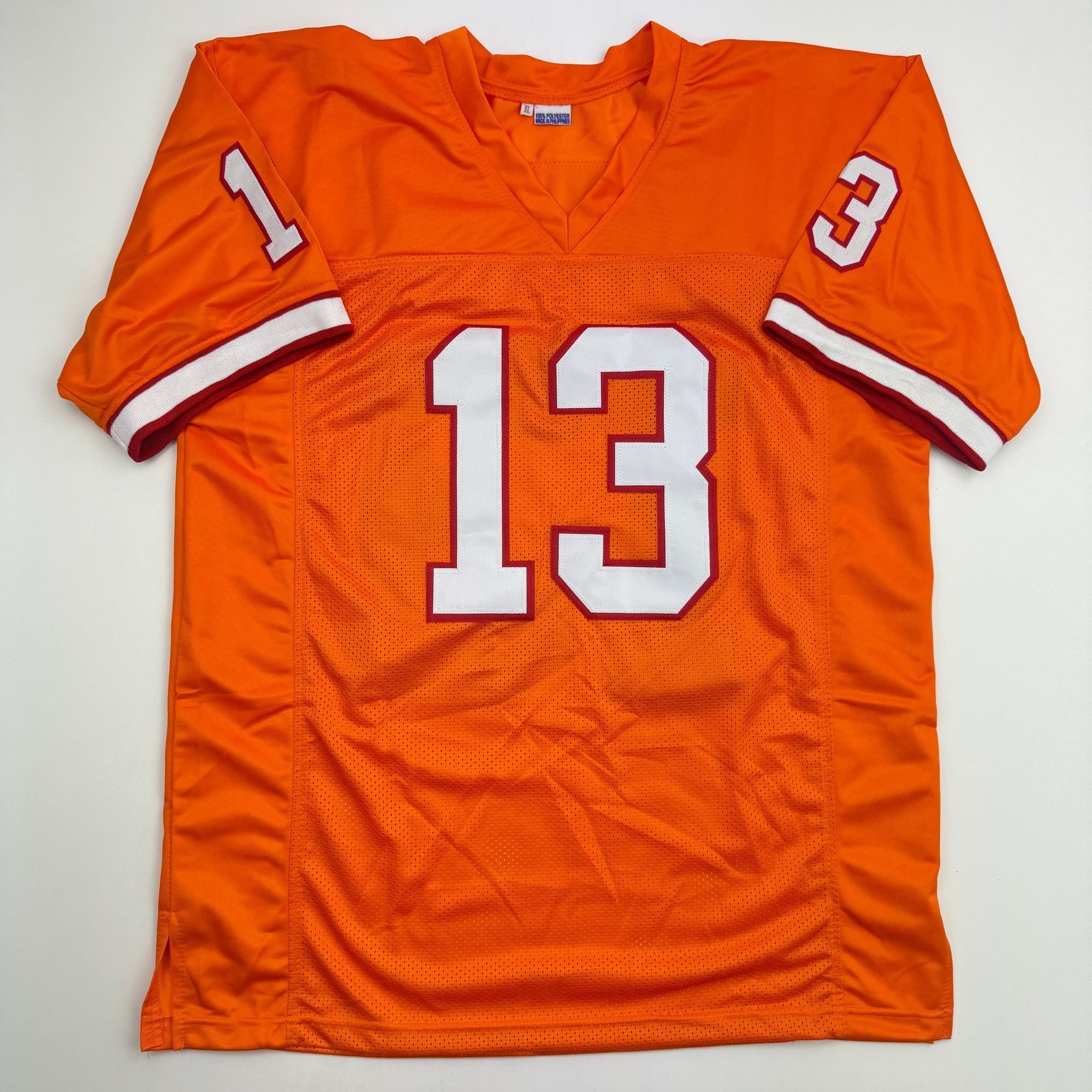Autographed/Signed Mike Evans Tampa Bay Orange Creamsicle Football Jersey Beckett BAS COA