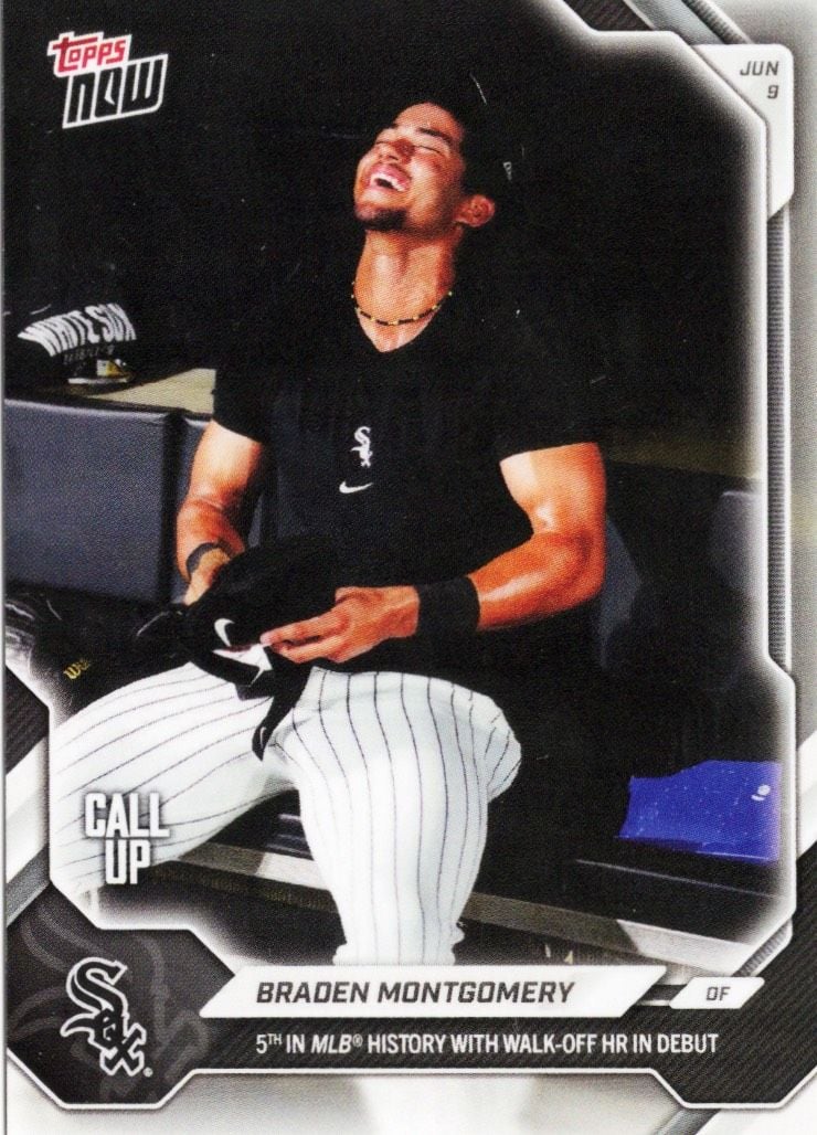 2026 Topps Now Braden Montgomery #311SP 5th in MLB History with Walk Off Home Run in Debut Chicago White Sox Rookie RC Baseball Card