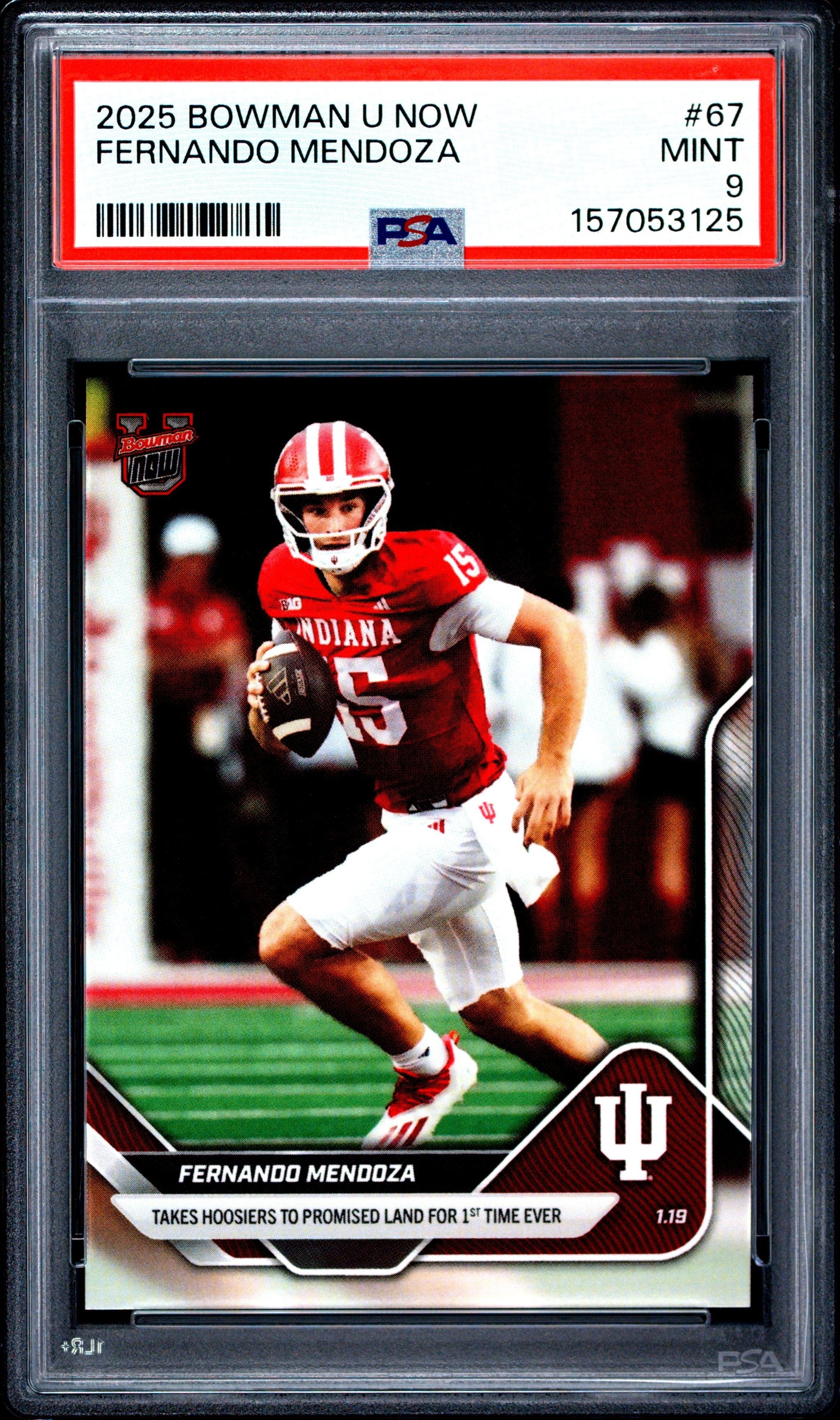 Graded 2025 Topps Bowman U Now Fernando Mendoza #67 Rookie RC Football Card PSA 9 Mint