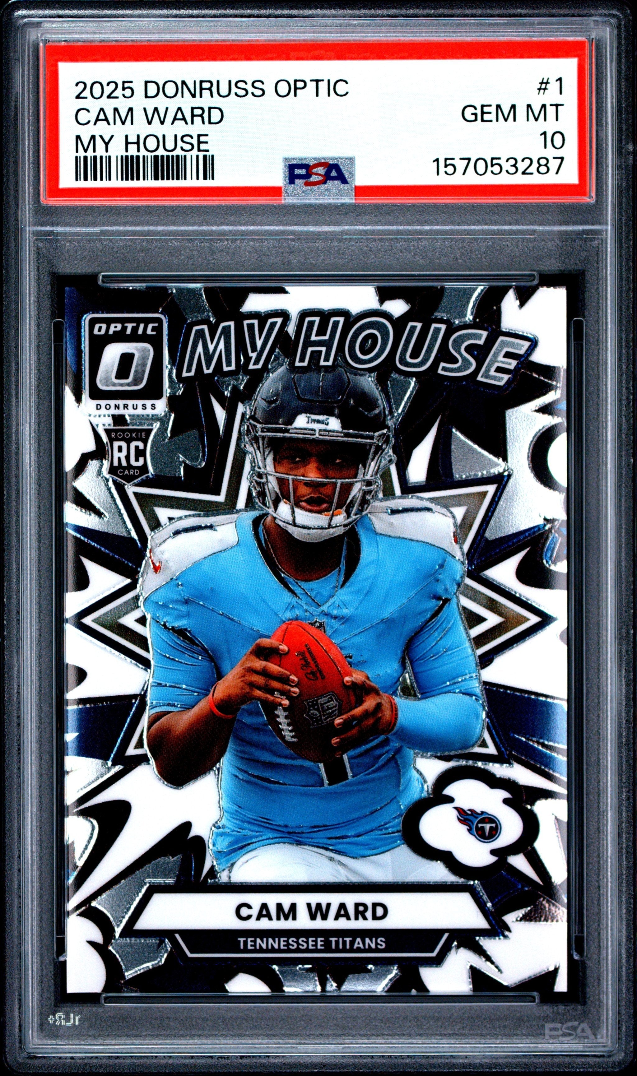 Graded 2025 Panini Donruss Optic Cam Ward #1 My House Rookie RC Football Card PSA 10 Gem Mint
