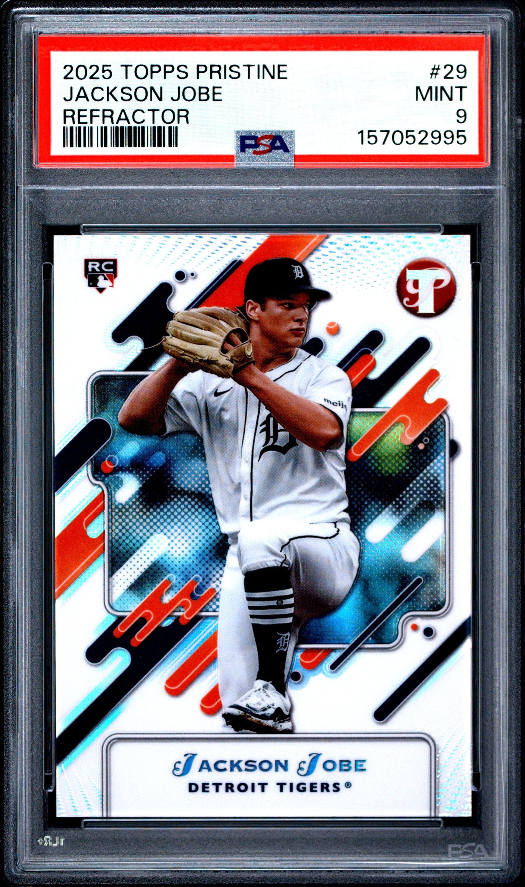 Graded 2025 Topps Pristine Jackson Jobe #29 Refractor Rookie RC Baseball Card PSA 9 Mint