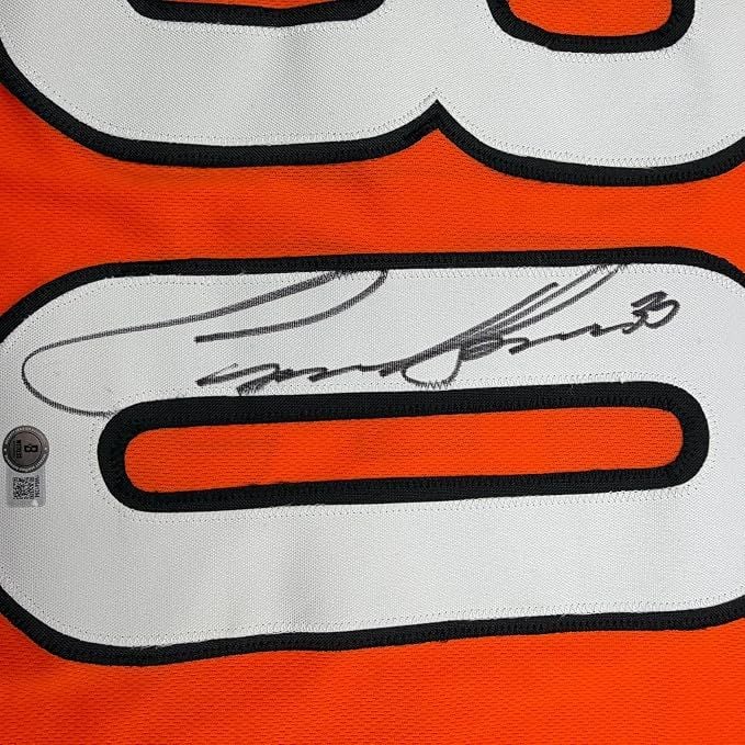 Framed Autographed/Signed Chase Brown 35x39 Cincinnati Orange Football Jersey Beckett BAS COA