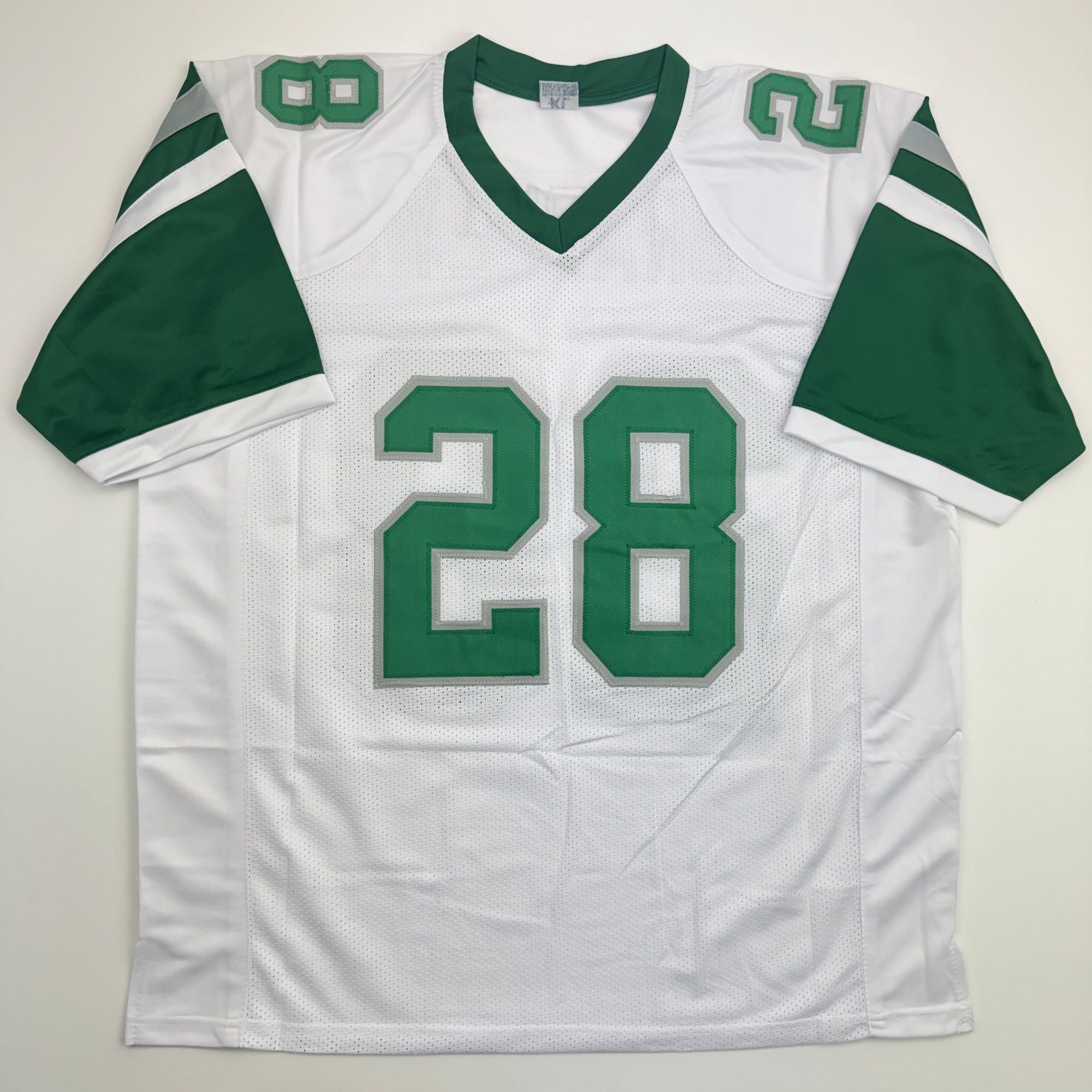 Autographed/Signed Bill Bradley Philadelphia White Football Jersey Beckett BAS COA