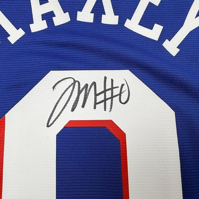 Framed Autographed/Signed Tyrese Maxey 35x39 Philadelphia 76ers Sixers Blue Authentic Basketball Jersey Fanatics COA