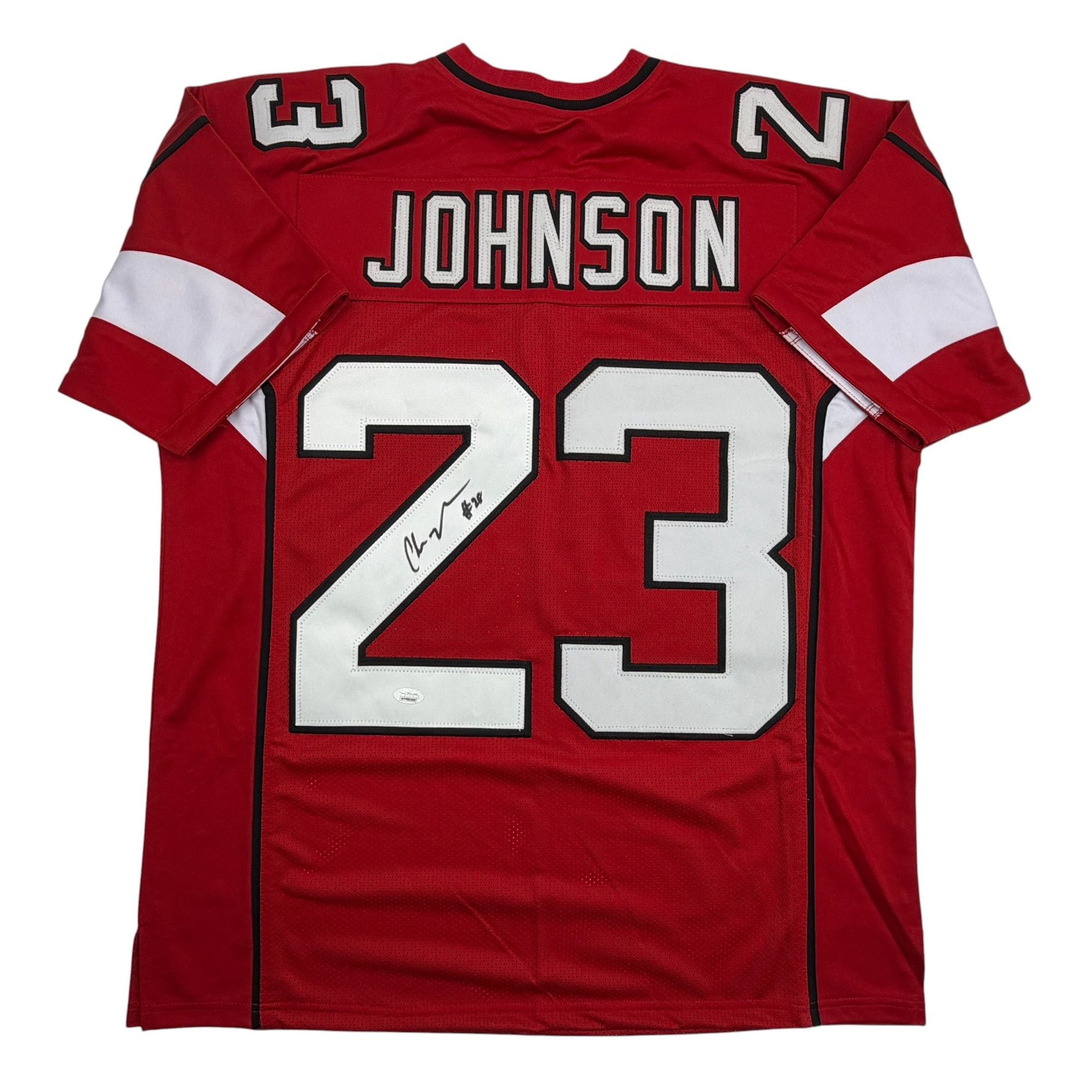 Autographed/Signed Chris Johnson Arizona Red Football Jersey JSA COA