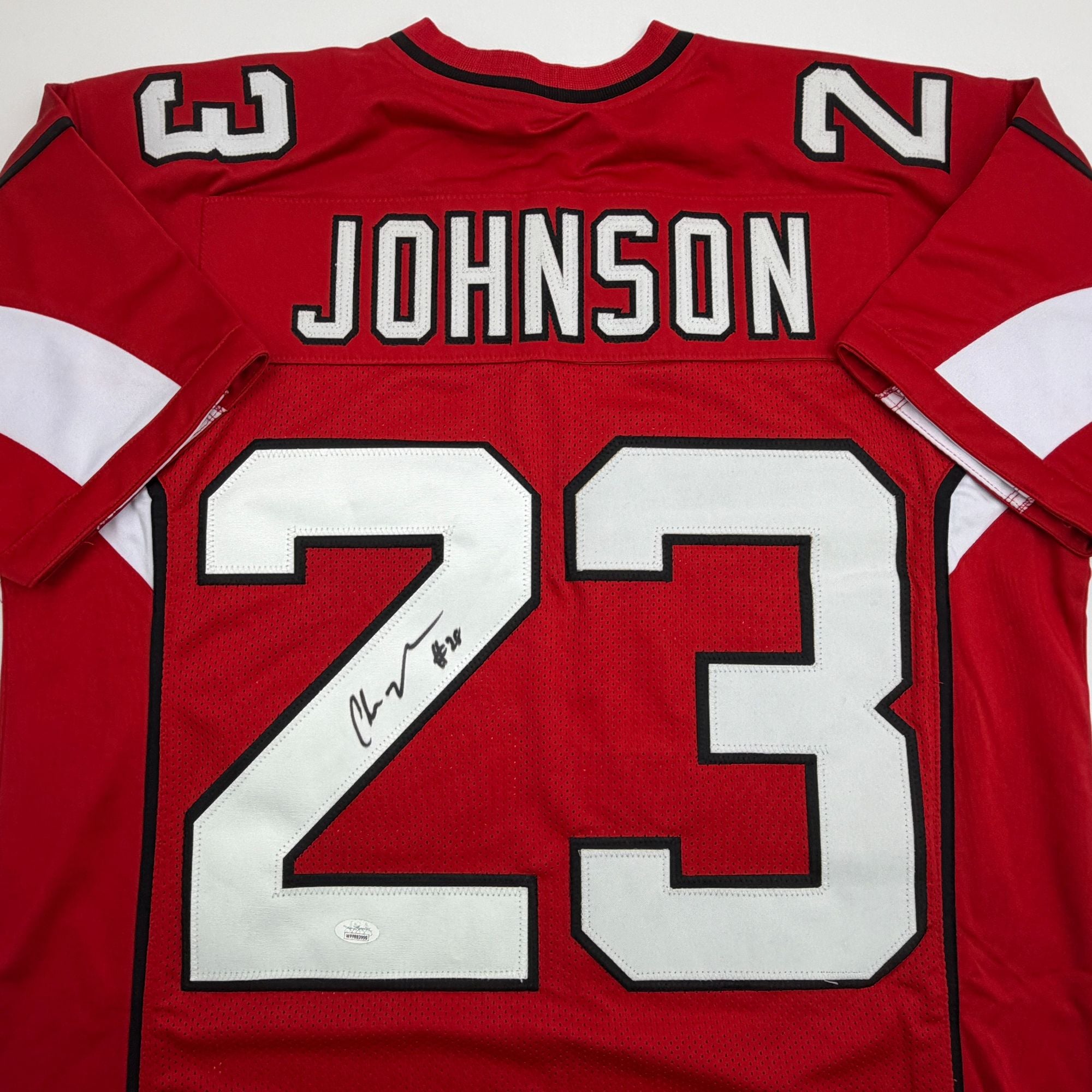 Autographed/Signed Chris Johnson Arizona Red Football Jersey JSA COA