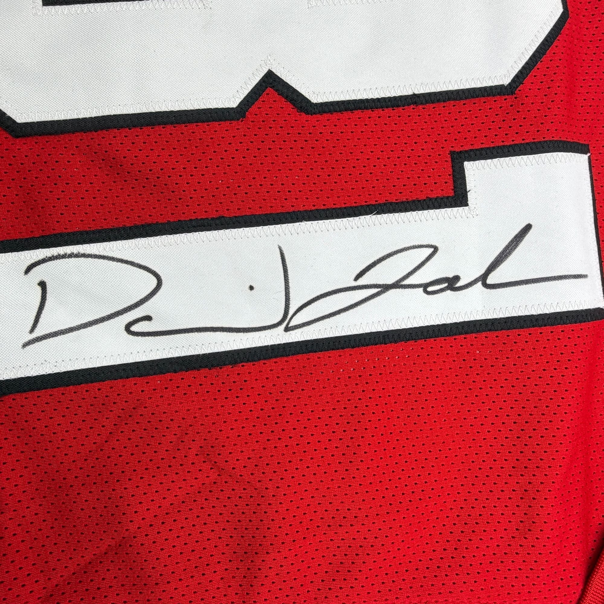 Autographed/Signed David Johnson Arizona Red Football Jersey Beckett BAS COA