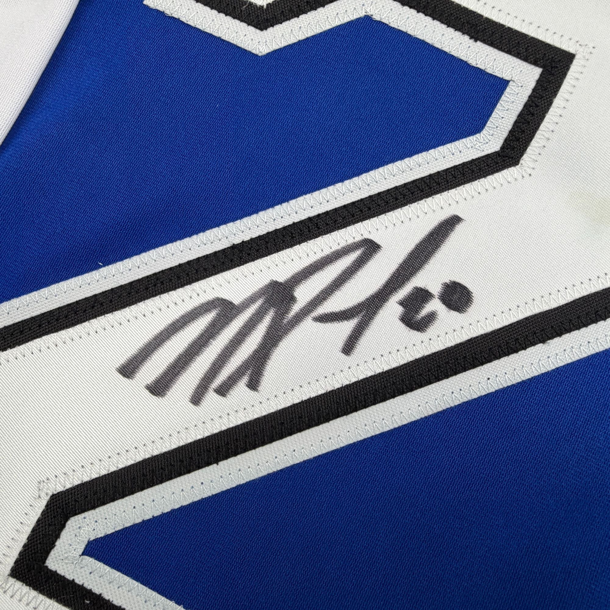 Autographed/Signed Nick Paul Tampa Bay Blue Hockey Jersey JSA COA