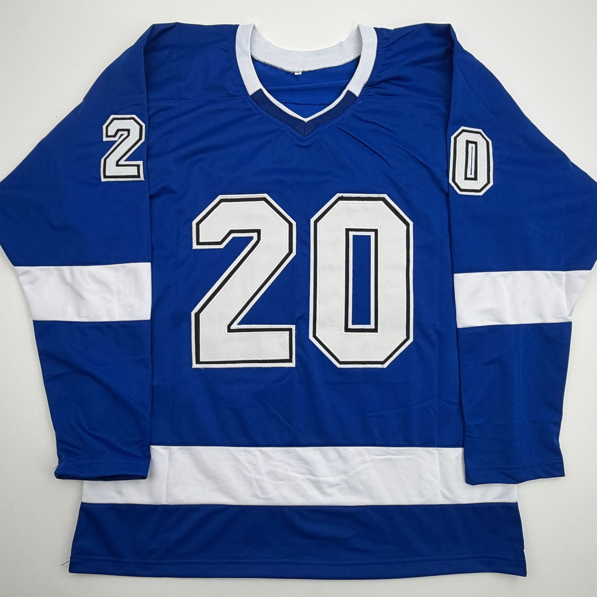 Autographed/Signed Nick Paul Tampa Bay Blue Hockey Jersey JSA COA