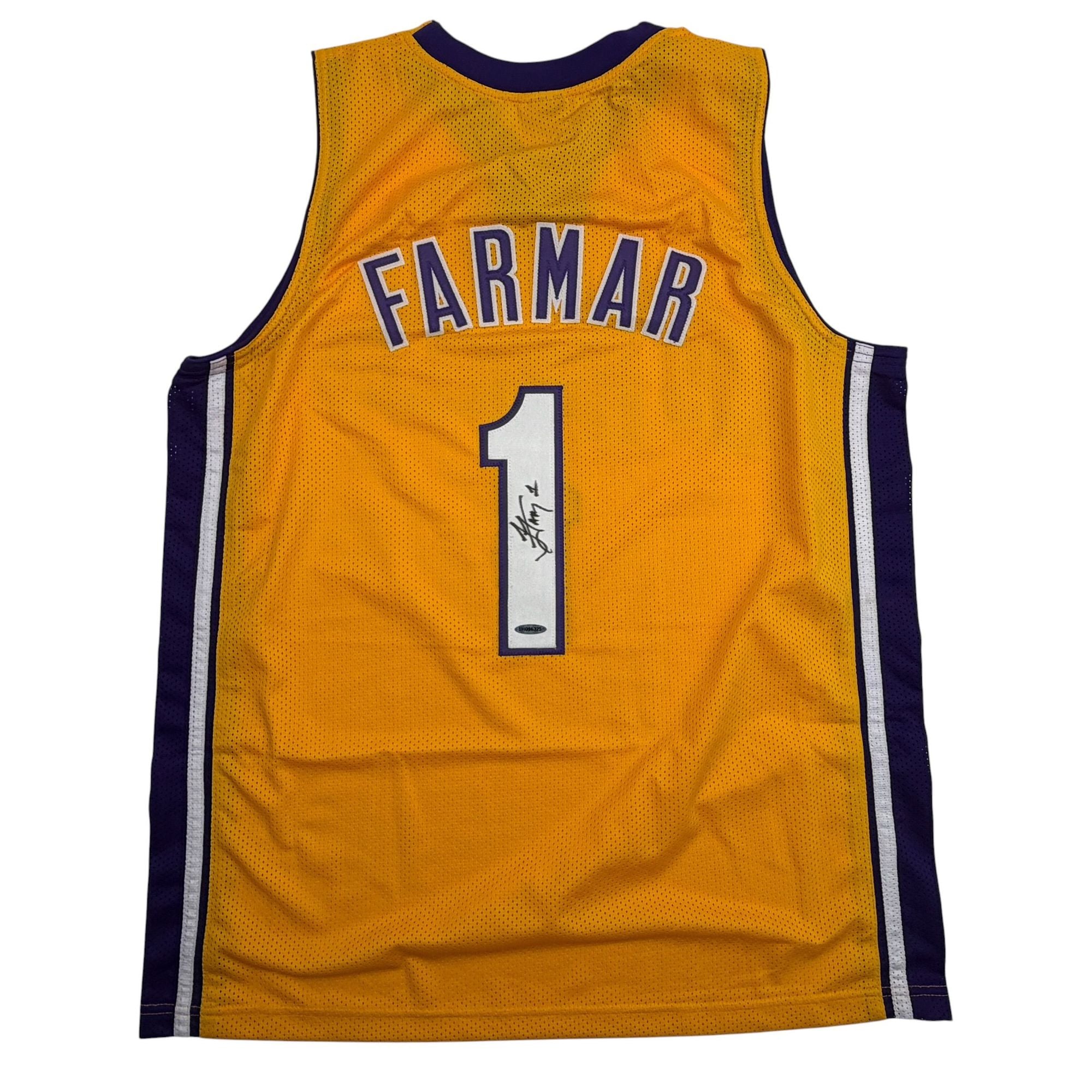 Autographed/Signed Jordan Farmar Los Angeles Yellow Basketball Jersey Upper Deck UDA COA
