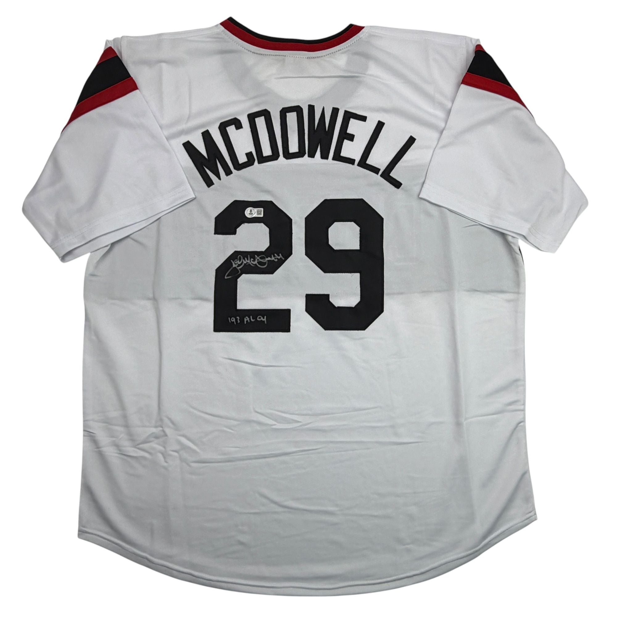 Autographed/Signed Jack McDowell Chicago White Retro Baseball Jersey Beckett BAS COA
