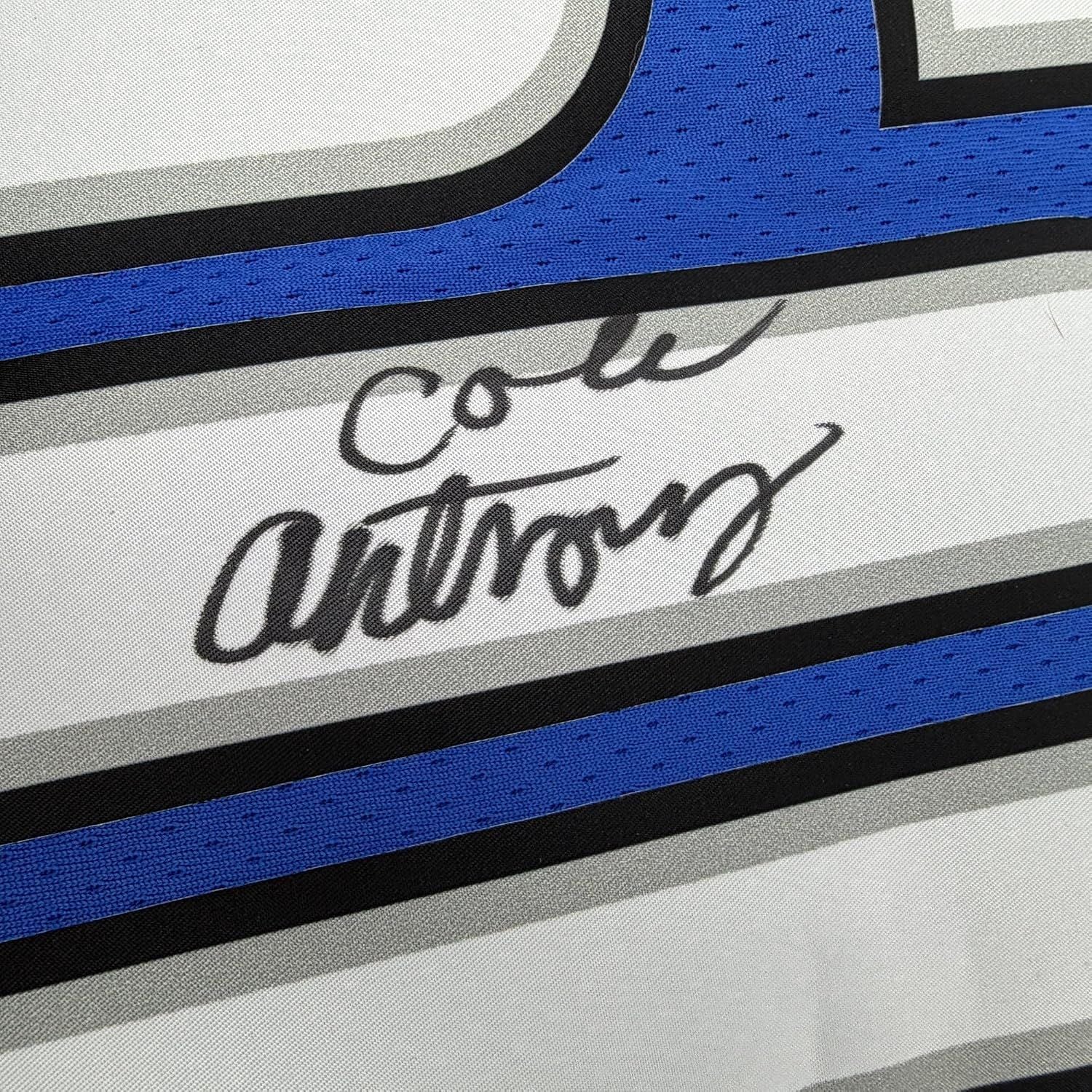 Framed Autographed/Signed Cole Anthony 35x39 Orlando Magic Blue Authentic Basketball Jersey Fanatics COA