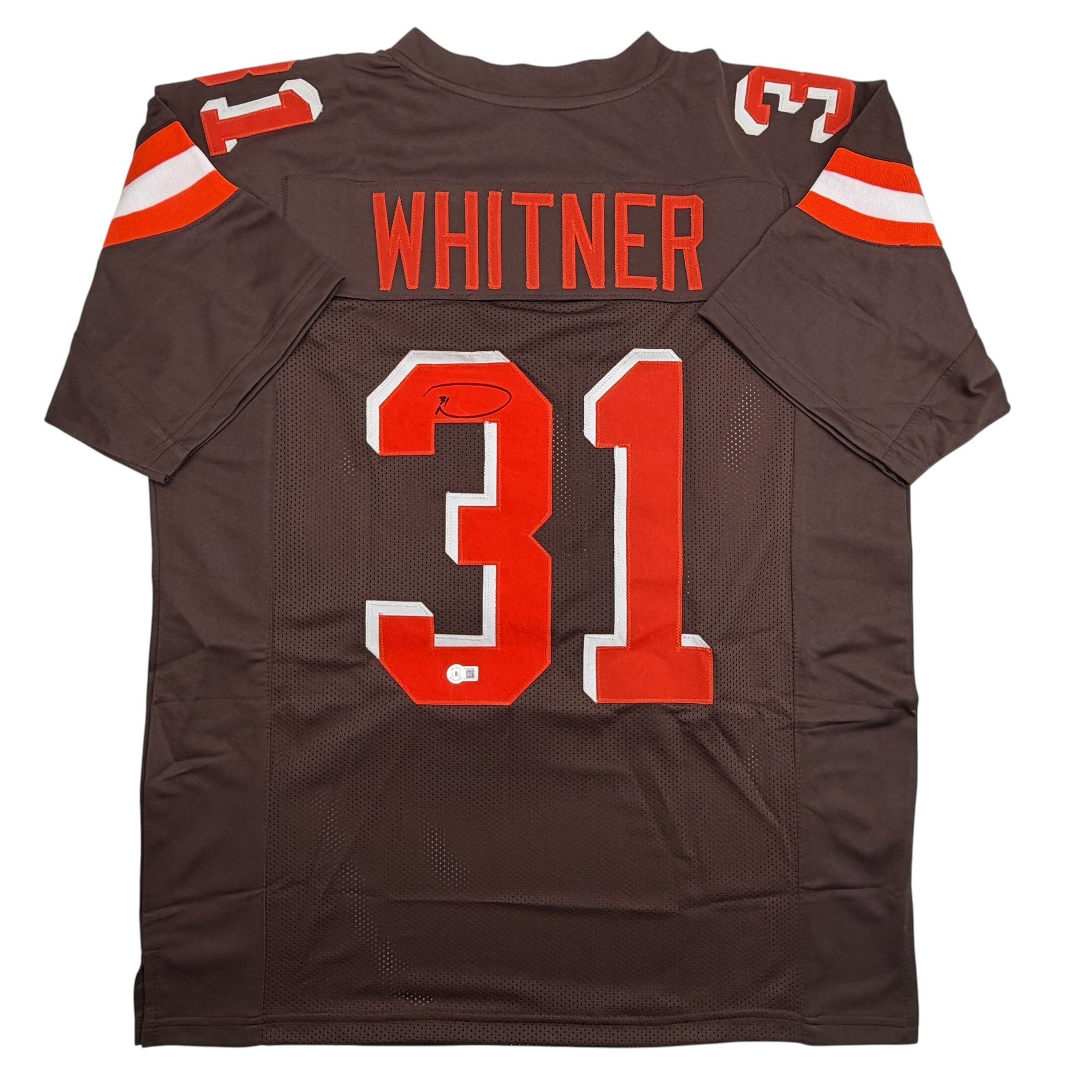 Autographed/Signed Donte Whitner Cleveland Brown Football Jersey Beckett BAS COA