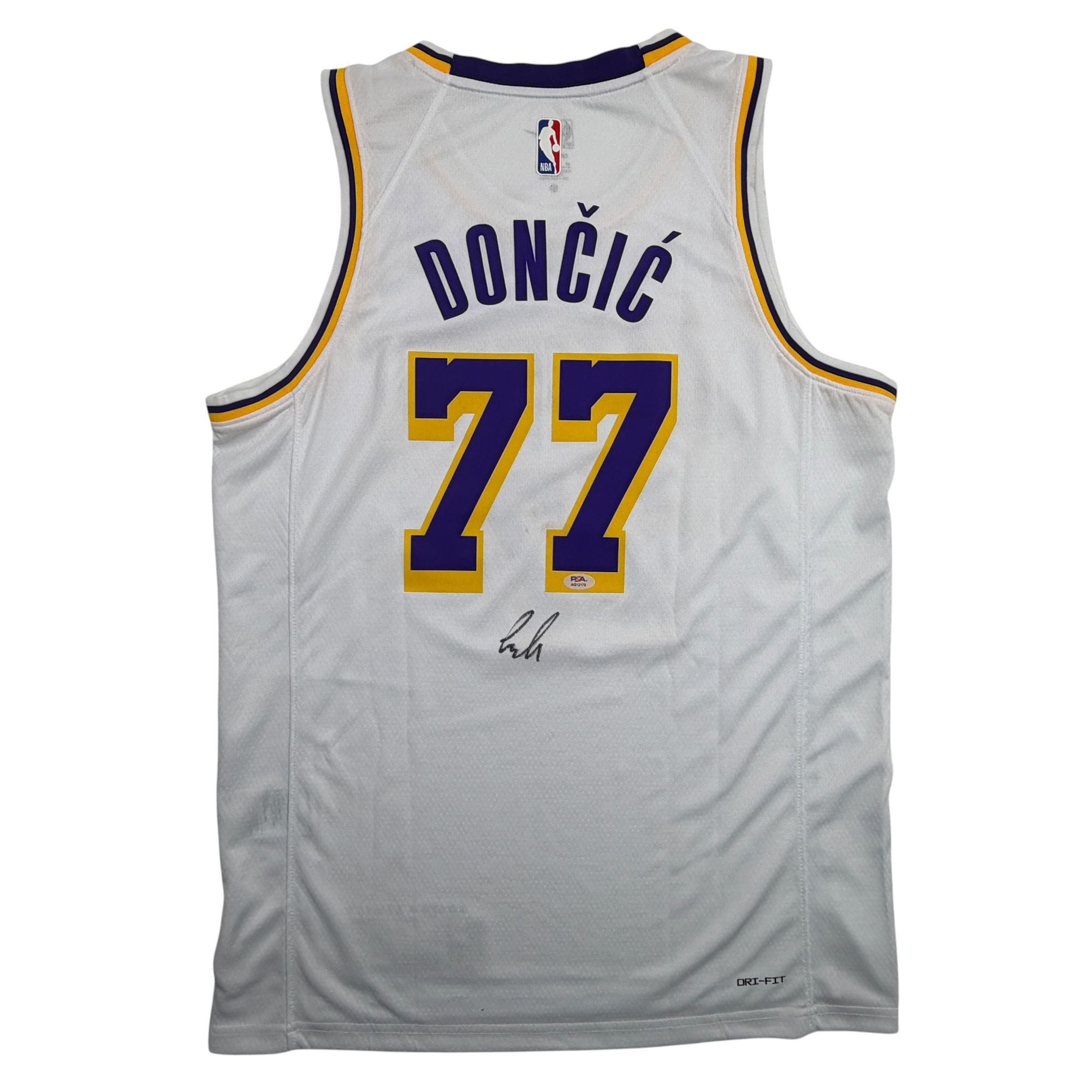 Autographed/Signed Luka Doncic Los Angeles Lakers White Authentic Basketball Jersey PSA/DNA COA