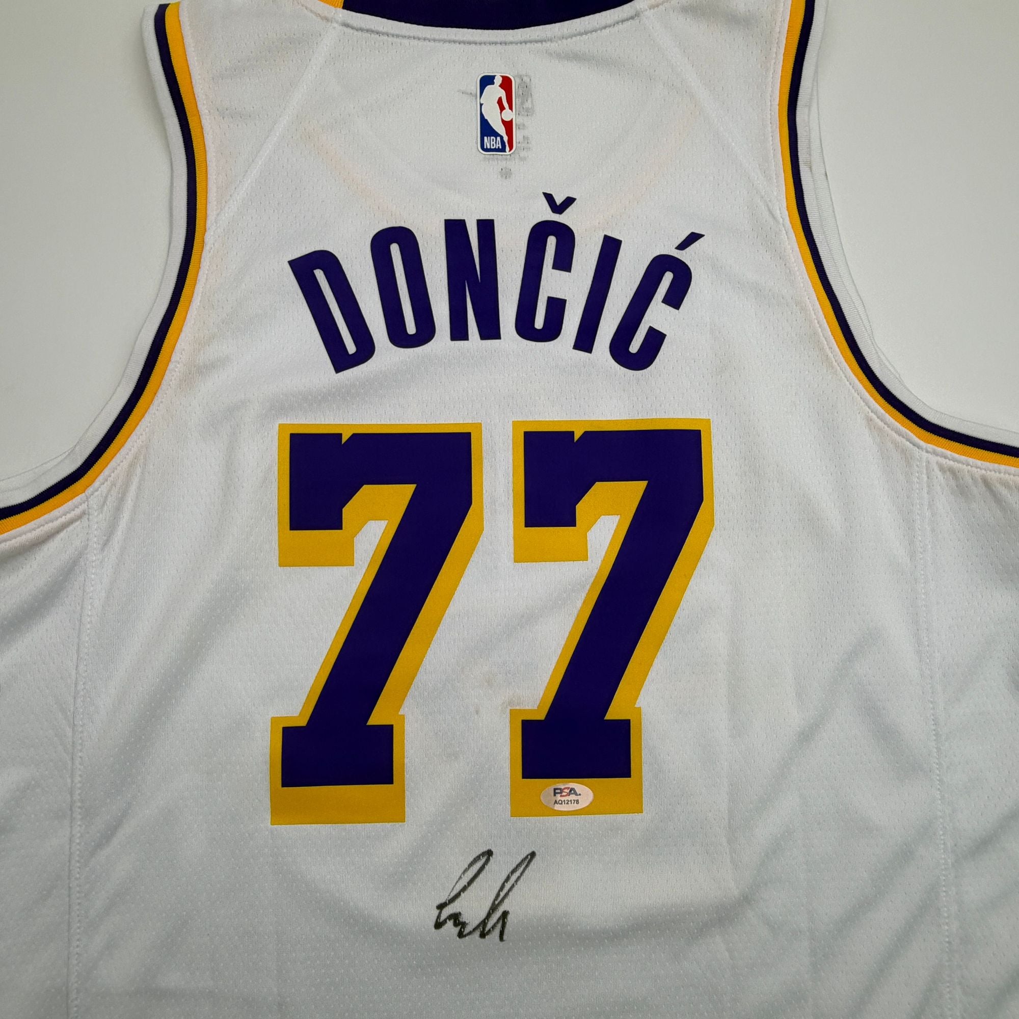 Autographed/Signed Luka Doncic Los Angeles Lakers White Authentic Basketball Jersey PSA/DNA COA