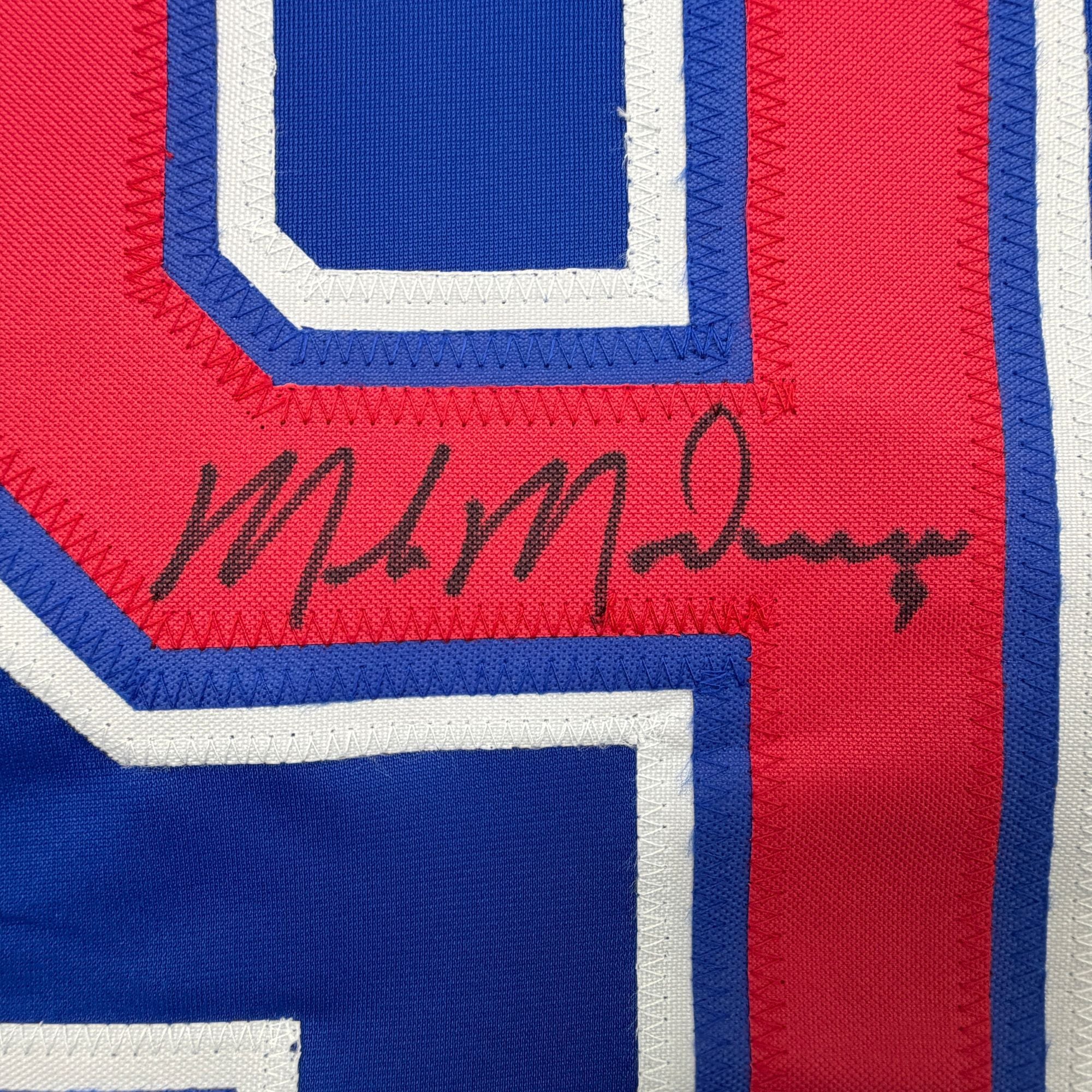 Autographed/Signed Mike Modano Team USA Blue Hockey Jersey Beckett BAS COA