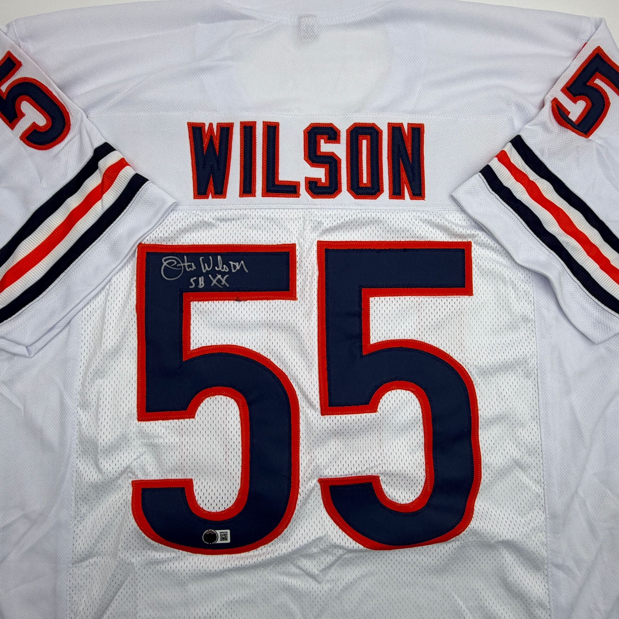 Autographed/Signed Otis Wilson Chicago White Football Jersey Beckett BAS COA
