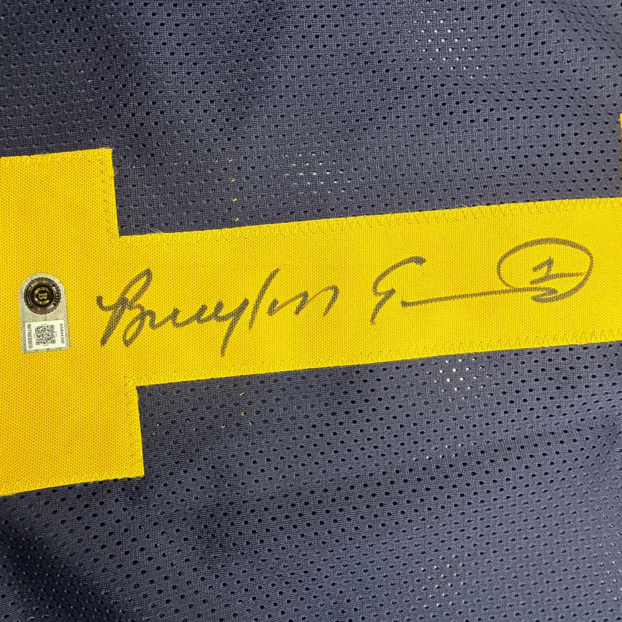 Autographed/Signed Braylon Edwards Michigan Blue College Football Jersey Beckett BAS COA