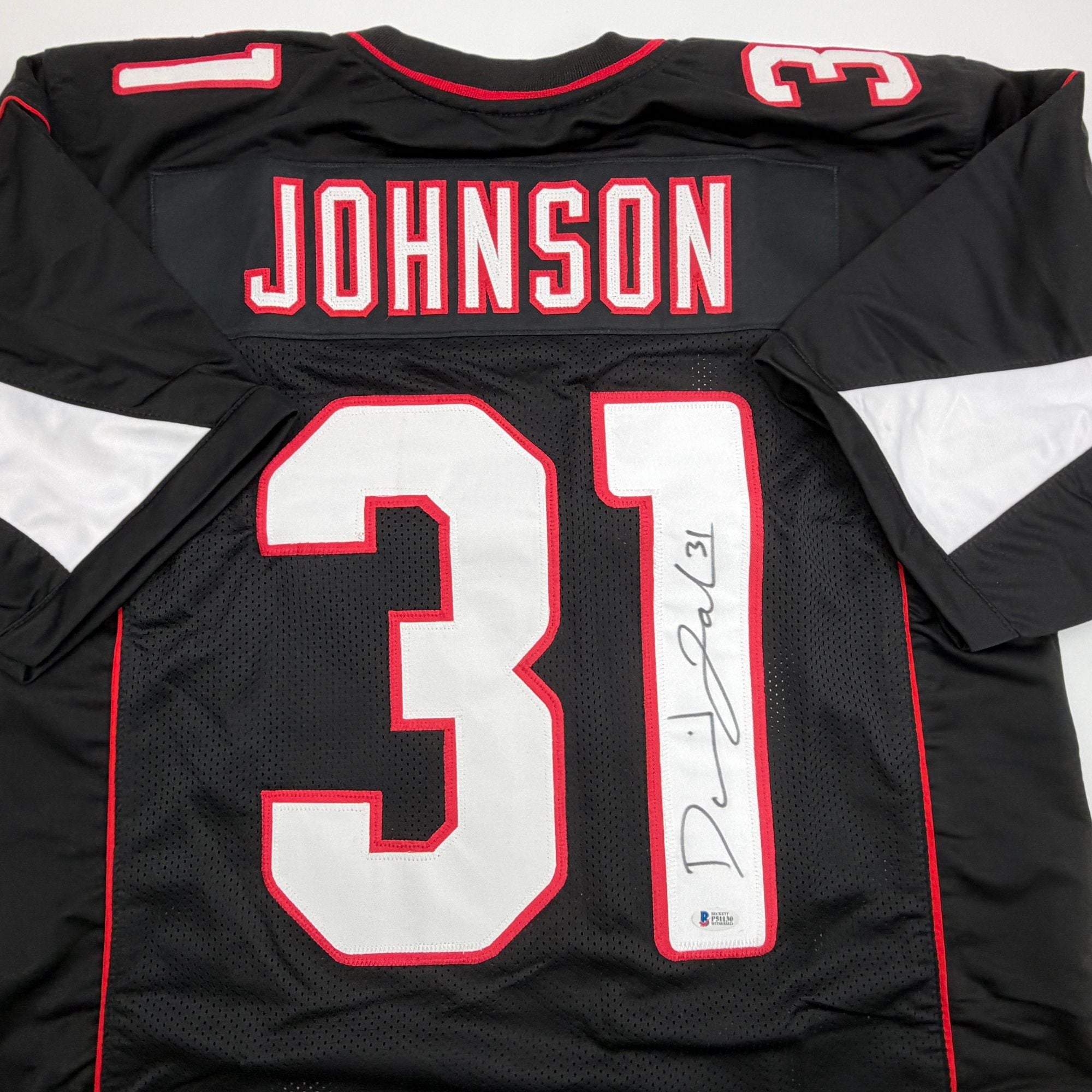 Autographed/Signed David Johnson Arizona Black Football Jersey Beckett BAS COA