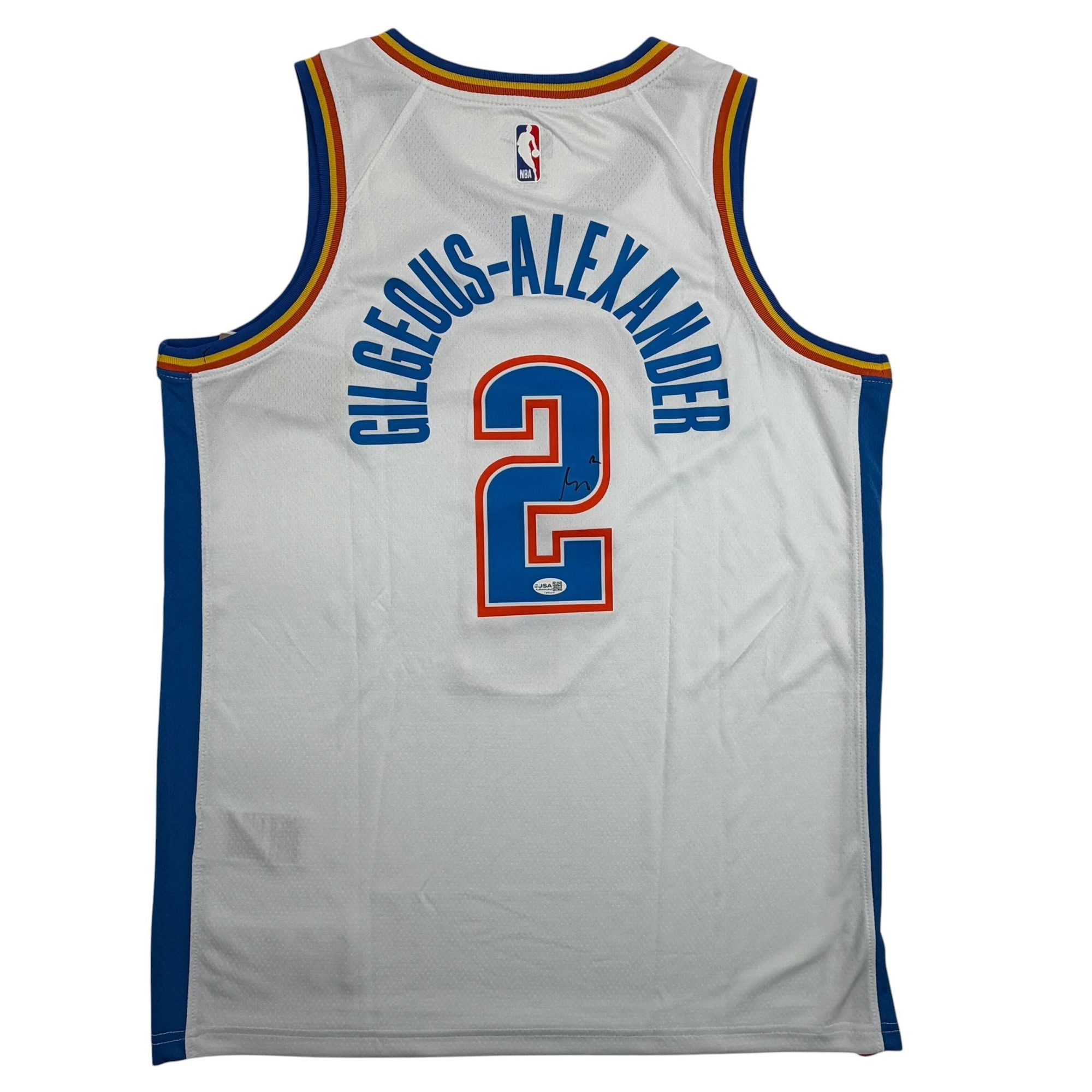 Autographed/Signed Shai Gilgeous-Alexander SGA Oklahoma City OKC Thunder White Authentic Basketball Jersey JSA COA